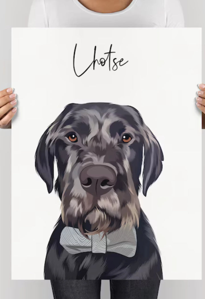 Custom Hand-Illustrated Pet Portrait | Personalized Dog & Cat Art
