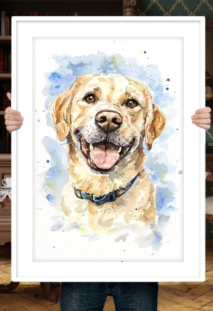 Custom Watercolor Pet Portrait | Dog Memorial Painting Gift