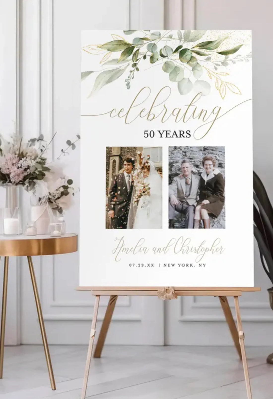 Personalized 50 Anniversary Welcome Sign with Photo