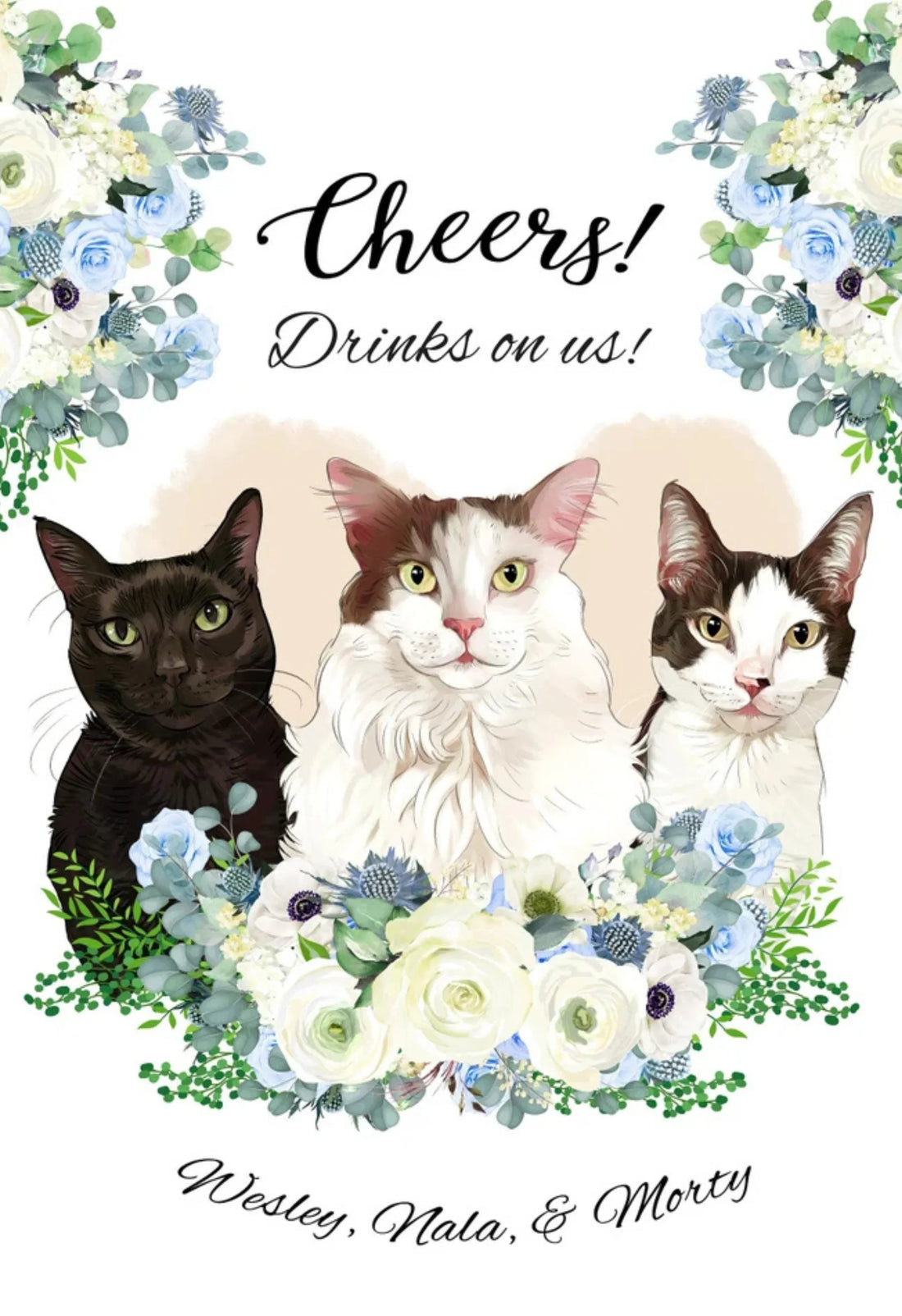 Personalized Cat Wedding Welcome Sign | Cat Lover Wedding Decor