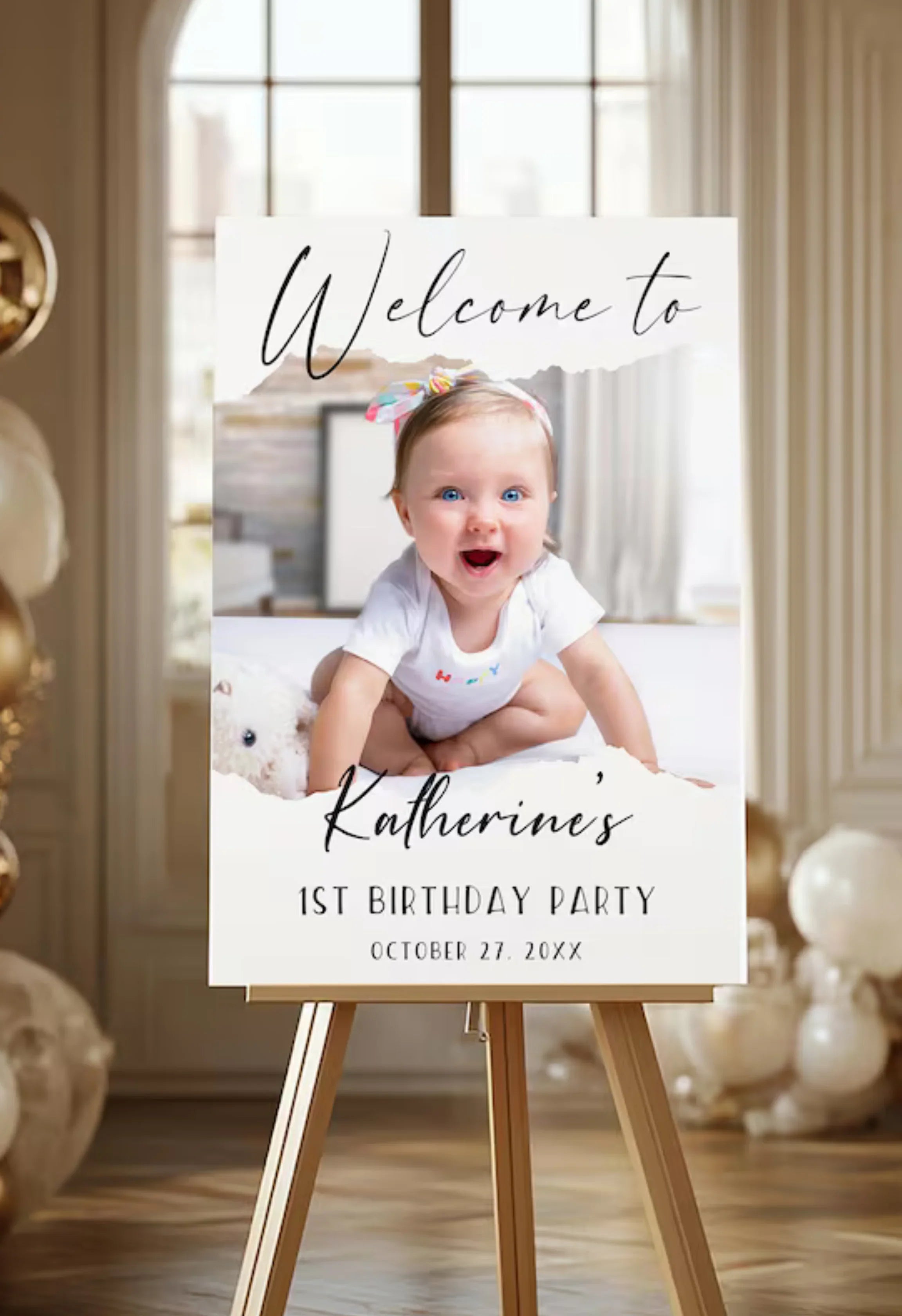 Custom Birthday Party Welcome Sign – Photo Poster Décor - PersonalisePro 