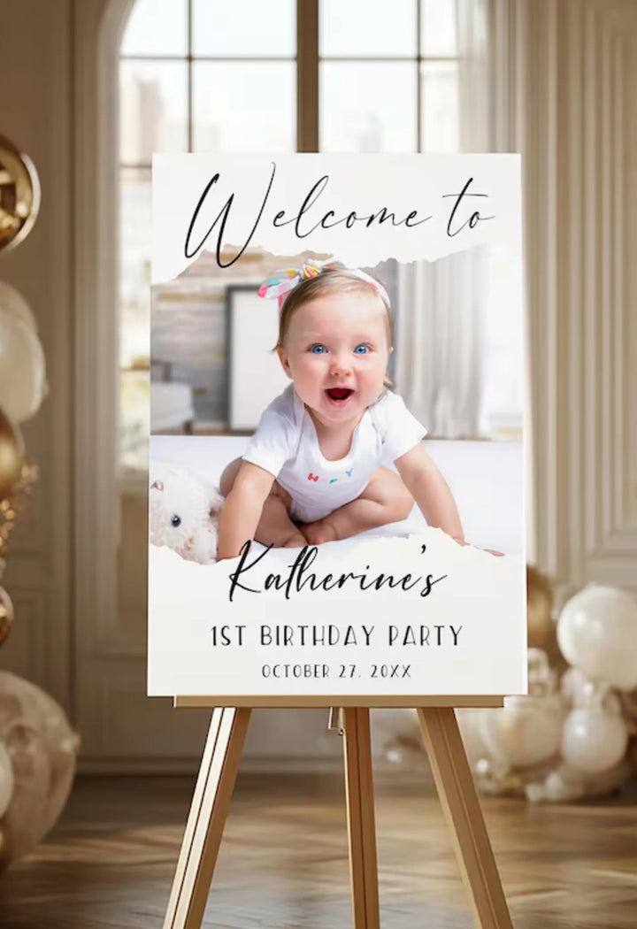 Custom Birthday Party Welcome Sign – Photo Poster Décor