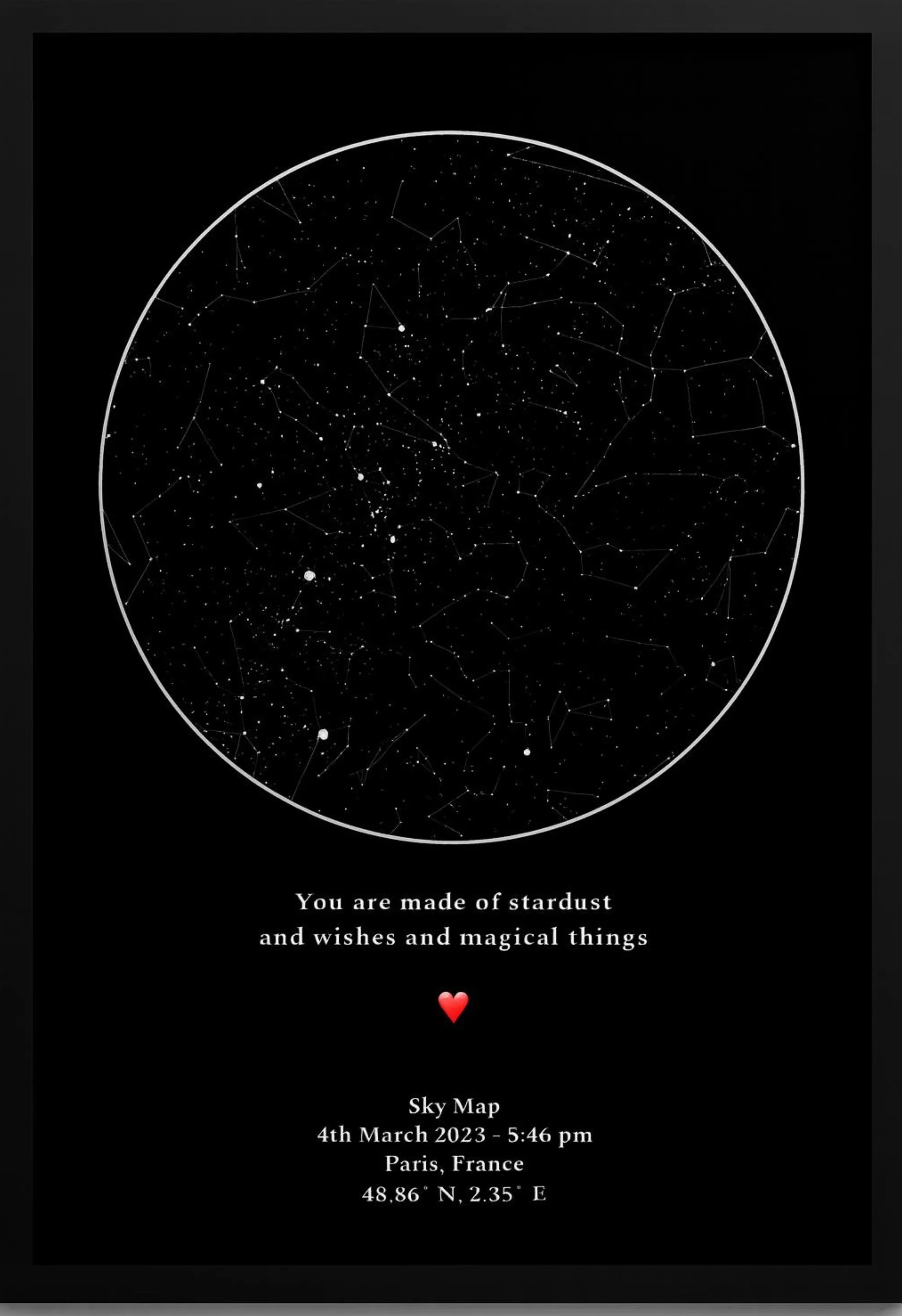 Custom Star Map Poster – Personalized Night Sky Print, Romantic Gift - PersonalisePro #