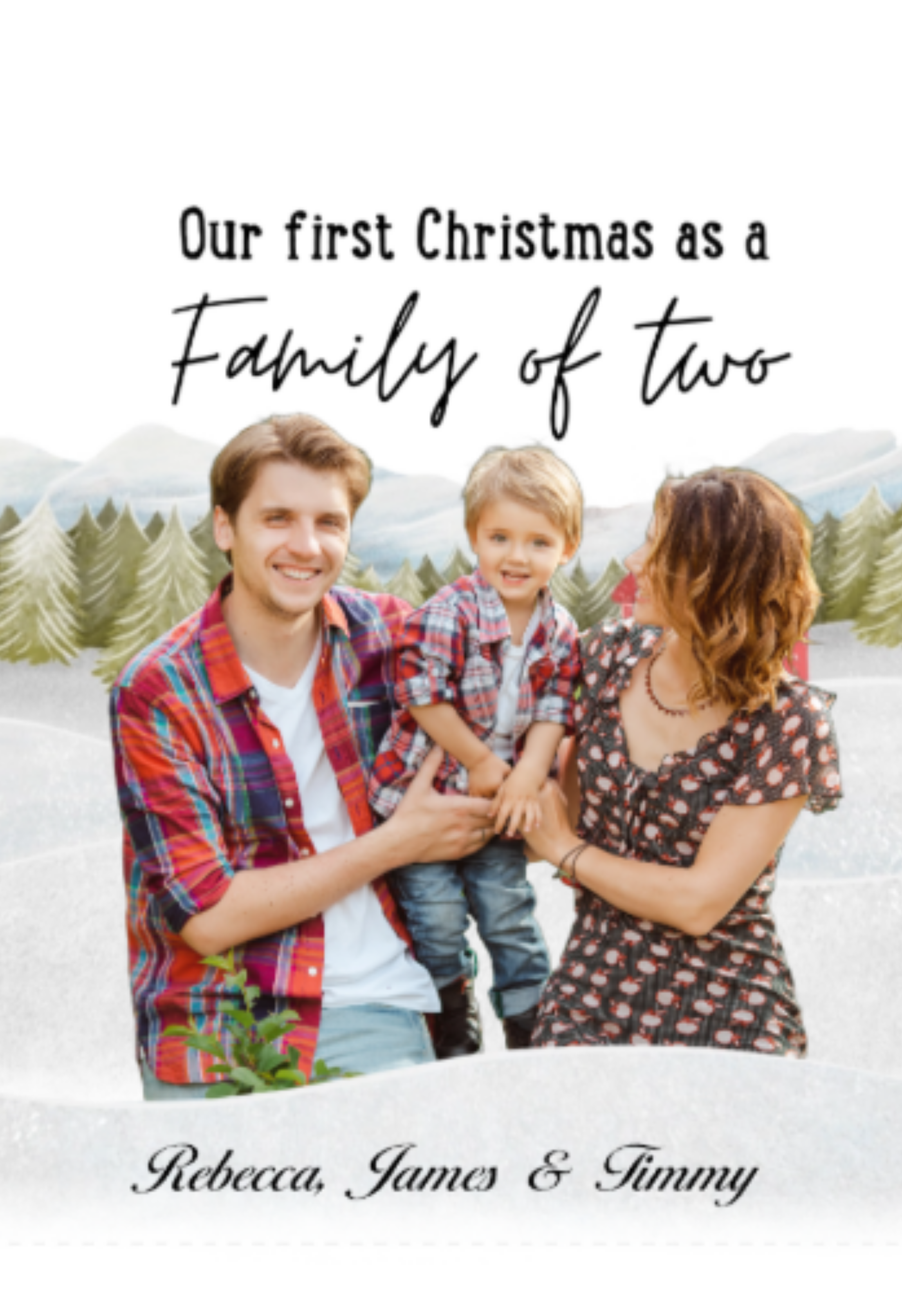 Personalised Christmas Photo Print – Family of Three Gift