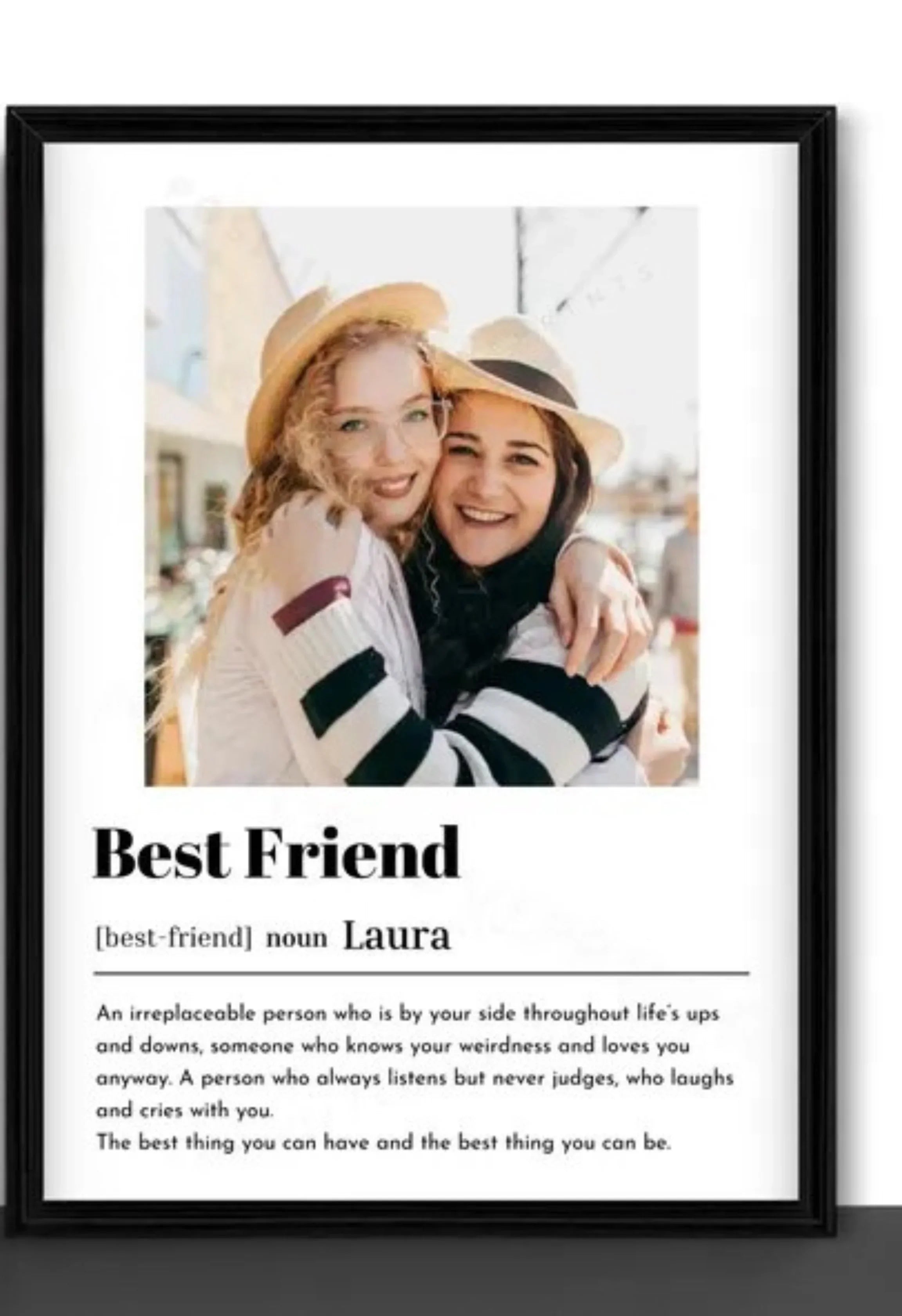 Custom Best Friend Photo Print – Personalized Friendship Gift Wall Art - PersonalisePro 