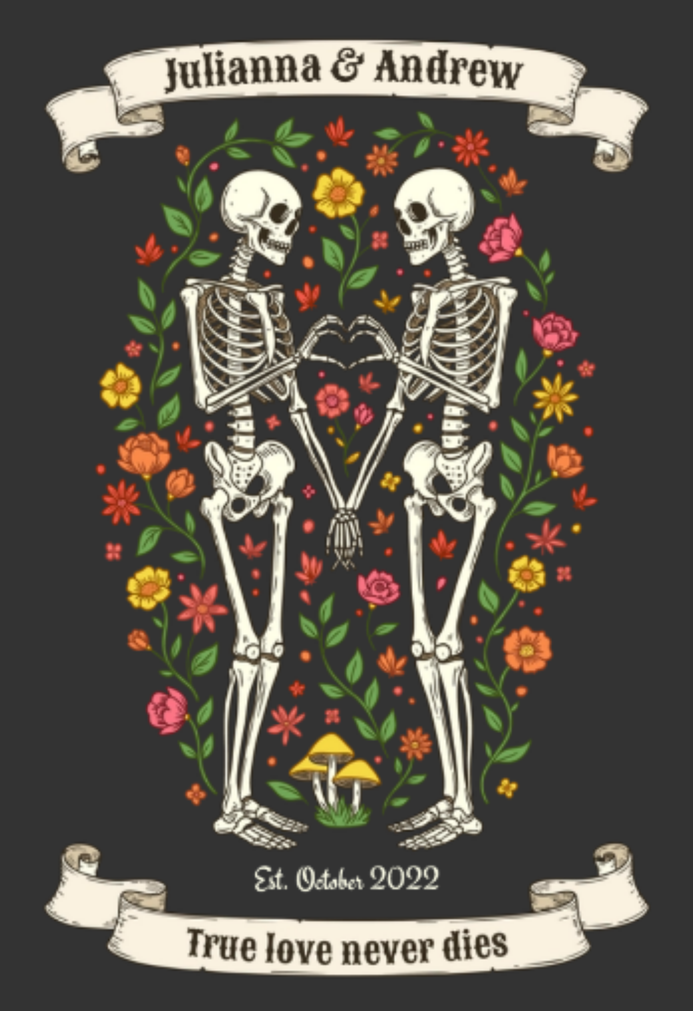 Eternal Skeleton Lovers Wall Art 💀 True Love Never Dies