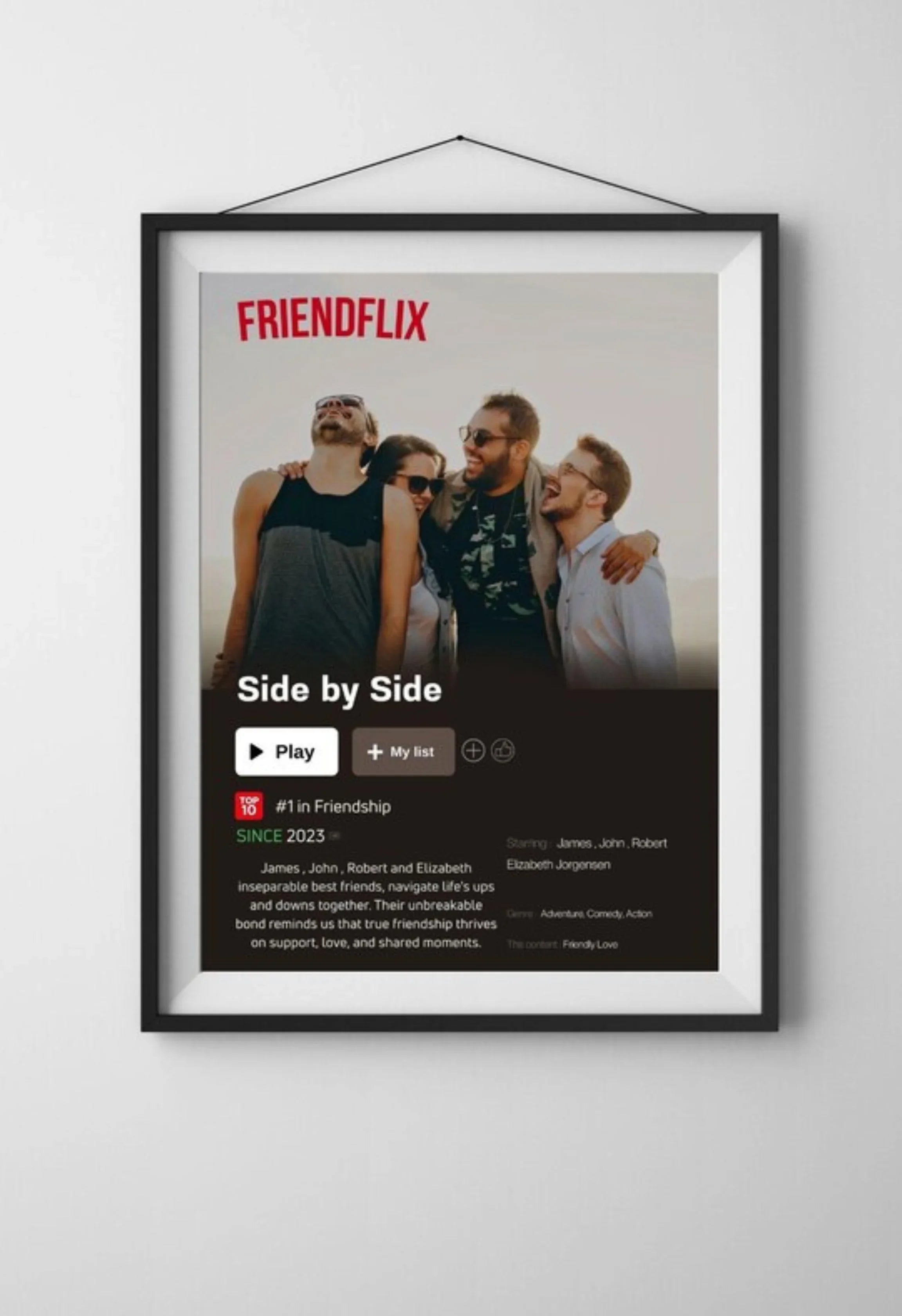 Personalized Netflix Style Poster – Custom Friendship Movie Print - PersonalisePro 