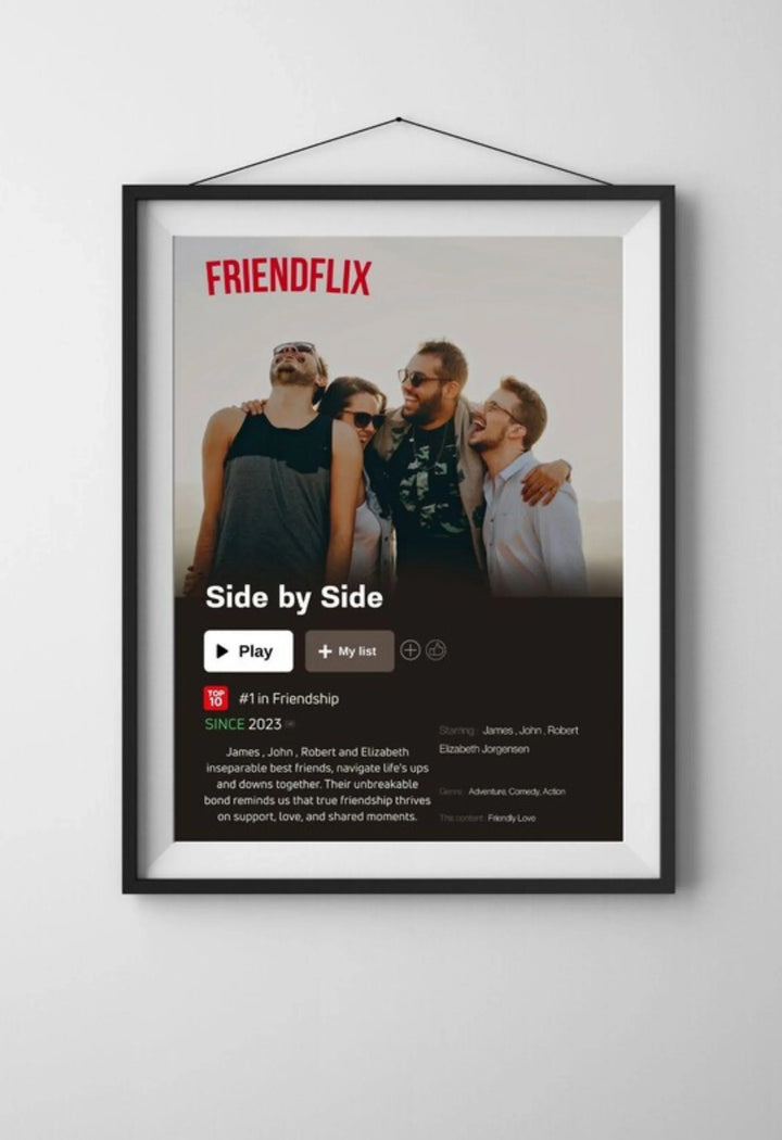 Personalized Netflix Style Poster – Custom Friendship Movie Print