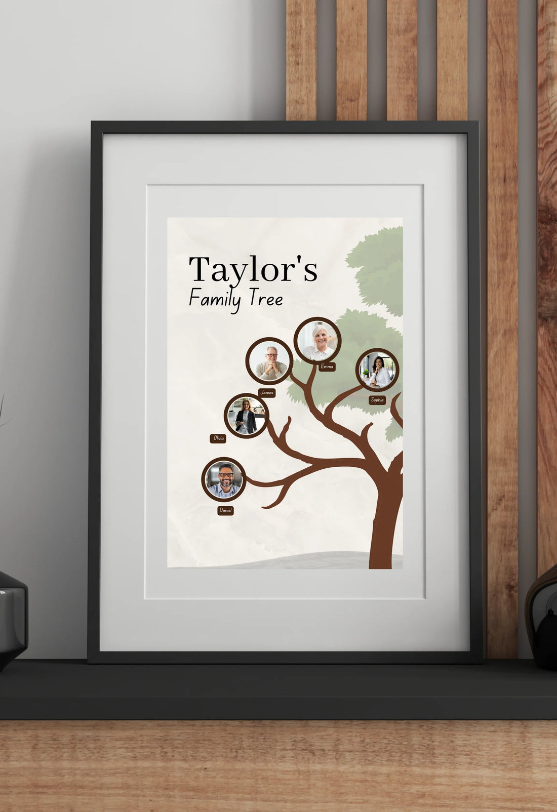 Personalised Family Tree Poster with Photos – Custom Wall Art