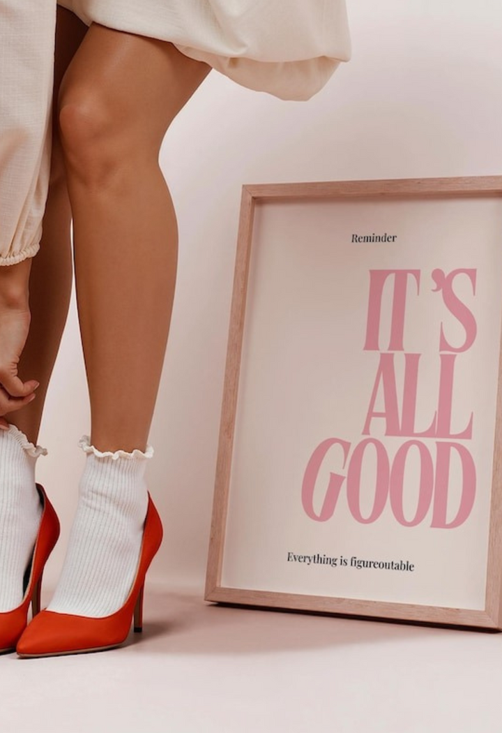 It’s All Good Poster – Pink Minimalist Typography Wall Art