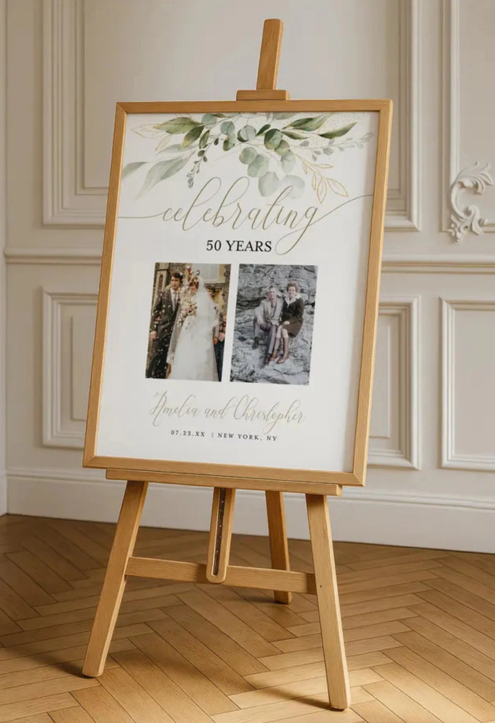 Personalized 50 Anniversary Welcome Sign with Photo
