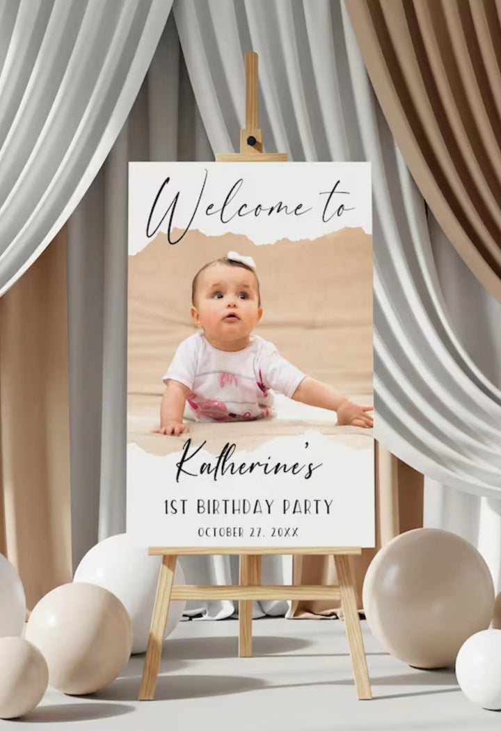 Custom Birthday Party Welcome Sign – Photo Poster Décor