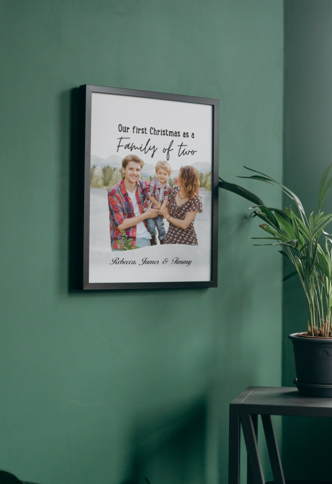 Personalised Christmas Photo Print – Family of Three Gift