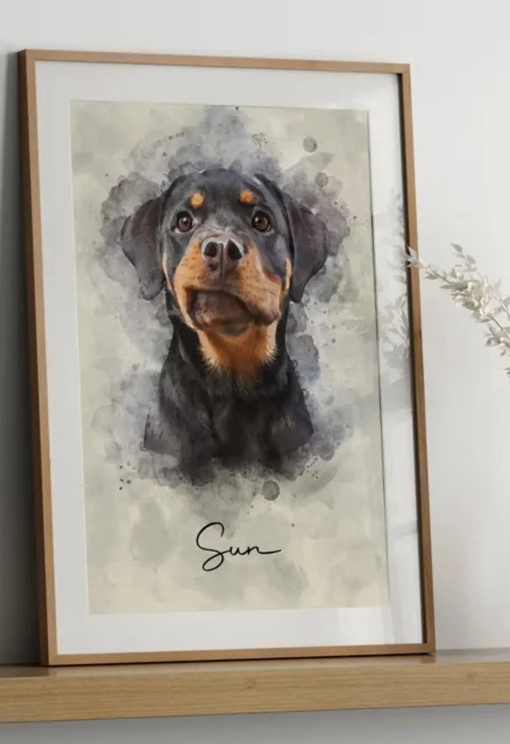 Personalized Digital Pet Portrait | Custom Dog & Cat Wall Art Gift