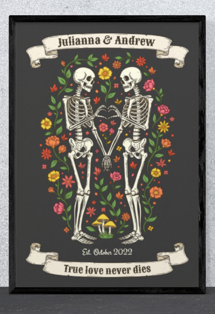 Eternal Skeleton Lovers Wall Art 💀 True Love Never Dies