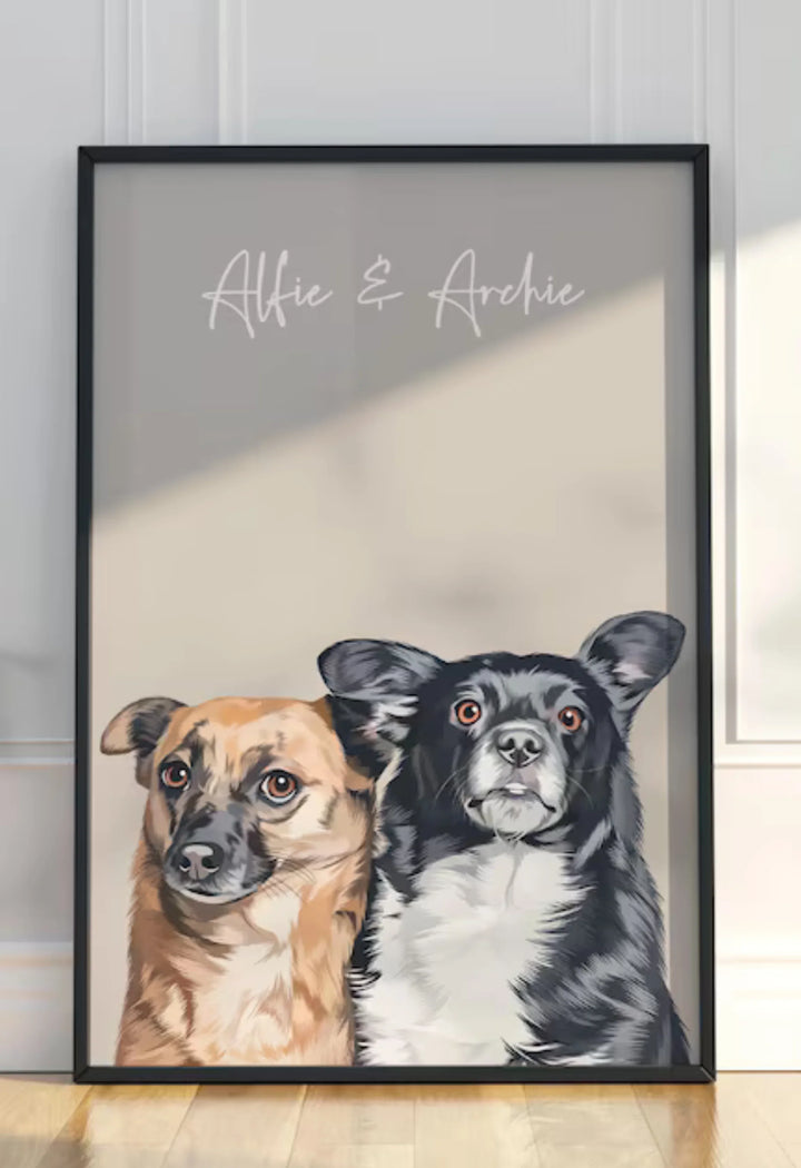 Custom Hand-Illustrated Pet Portrait | Personalized Dog & Cat Art