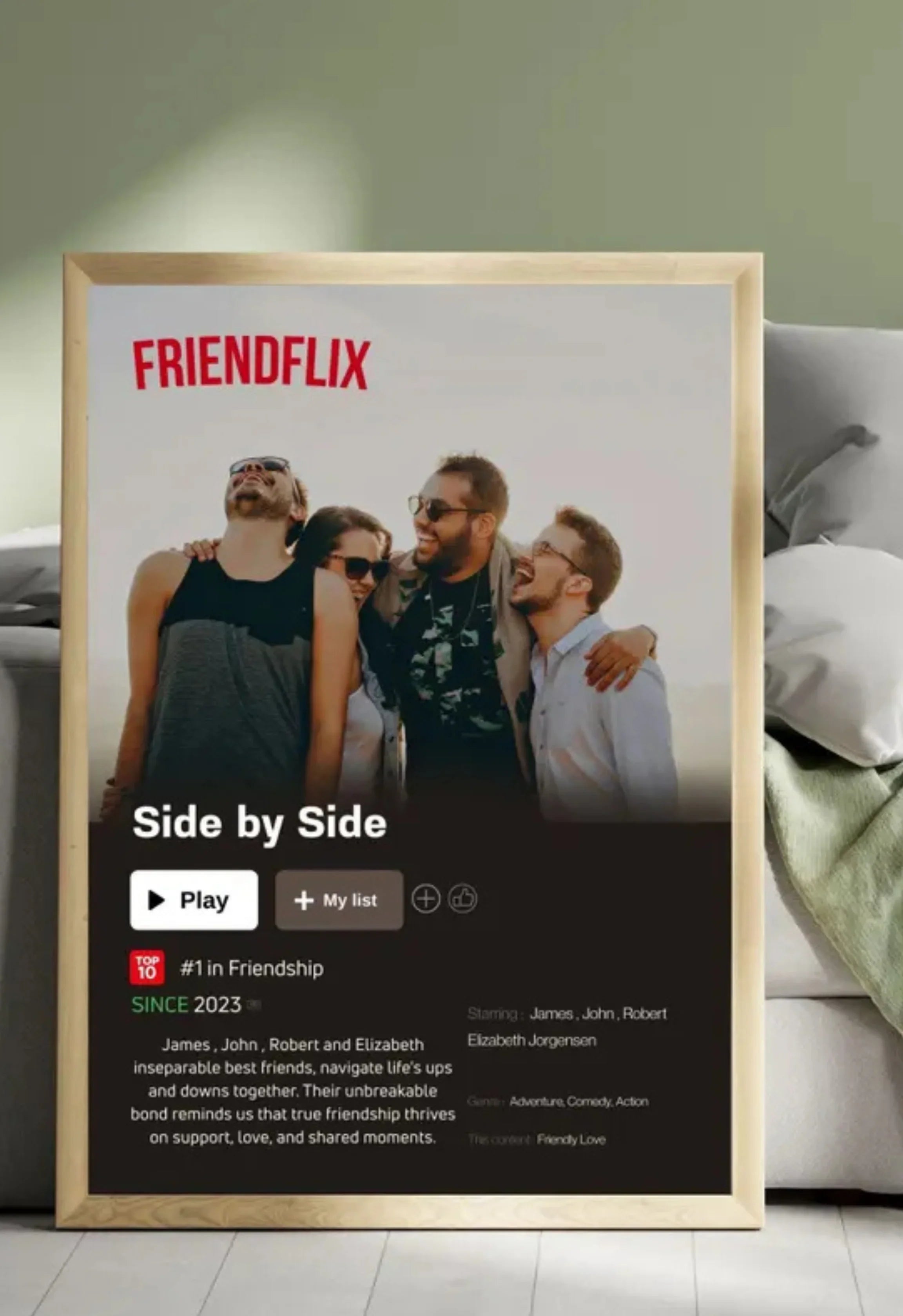 Personalized Netflix Style Poster – Custom Friendship Movie Print - PersonalisePro 