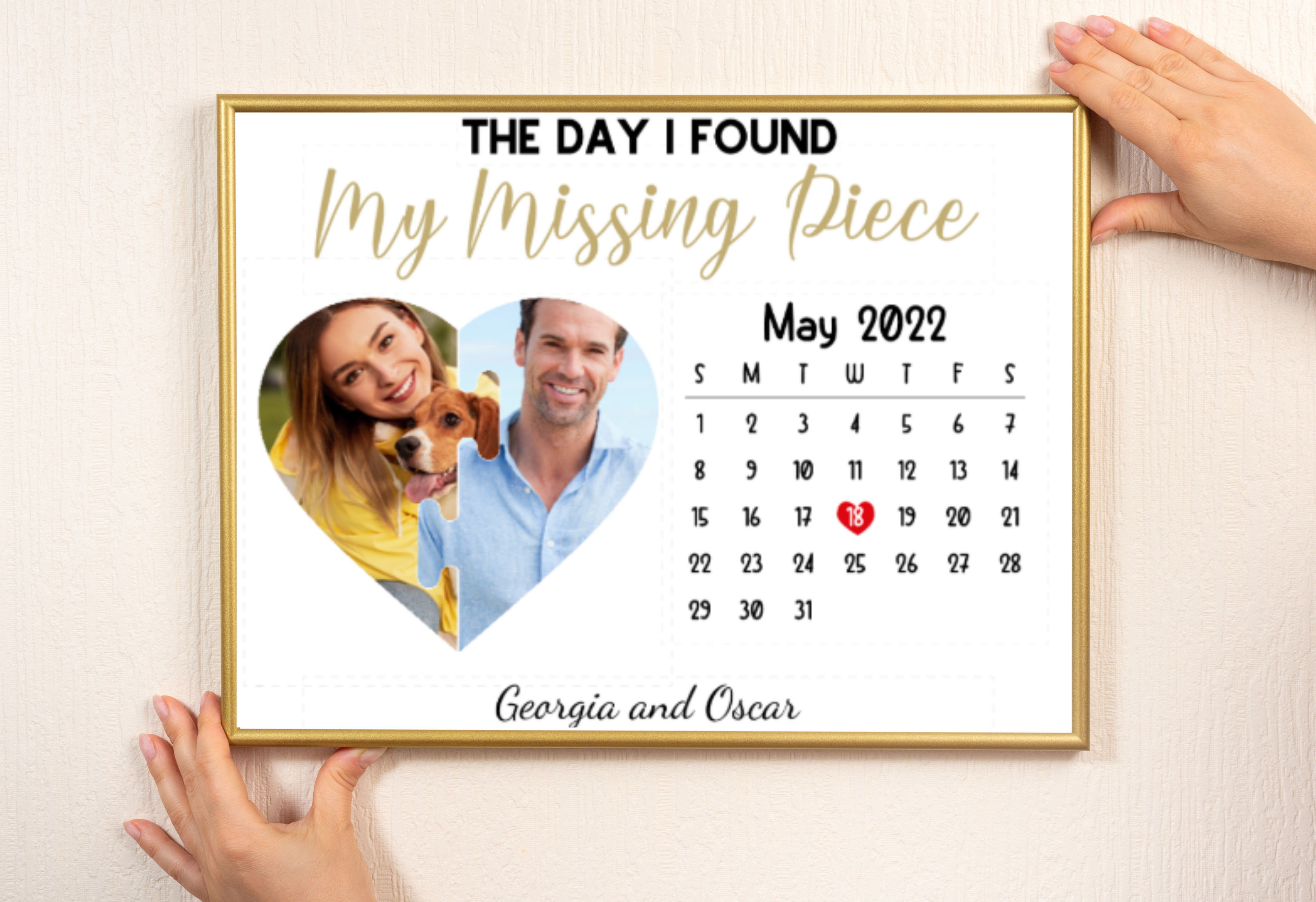 Personalised Couple Calendar Print – The Day I Found You
