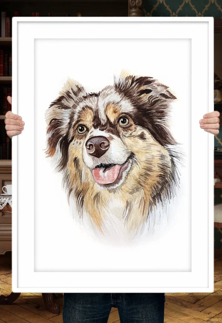 Custom Watercolor Pet Portrait | Dog Memorial Painting Gift