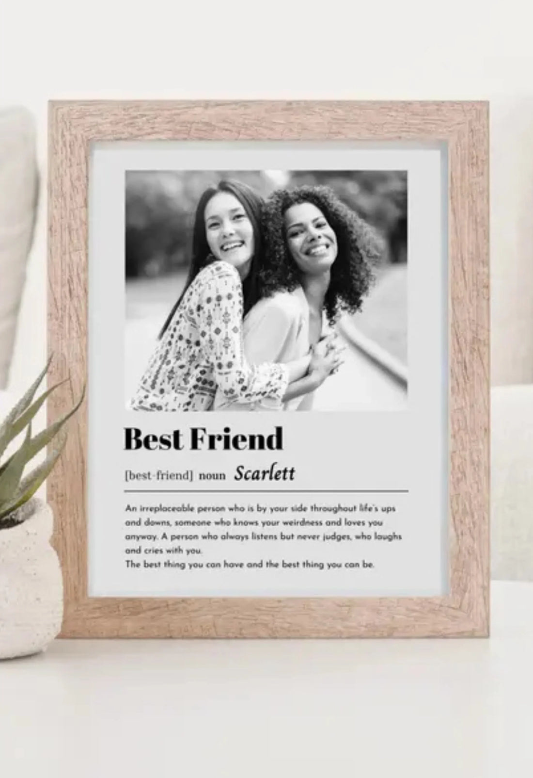 Custom Best Friend Photo Print – Personalized Friendship Gift Wall Art