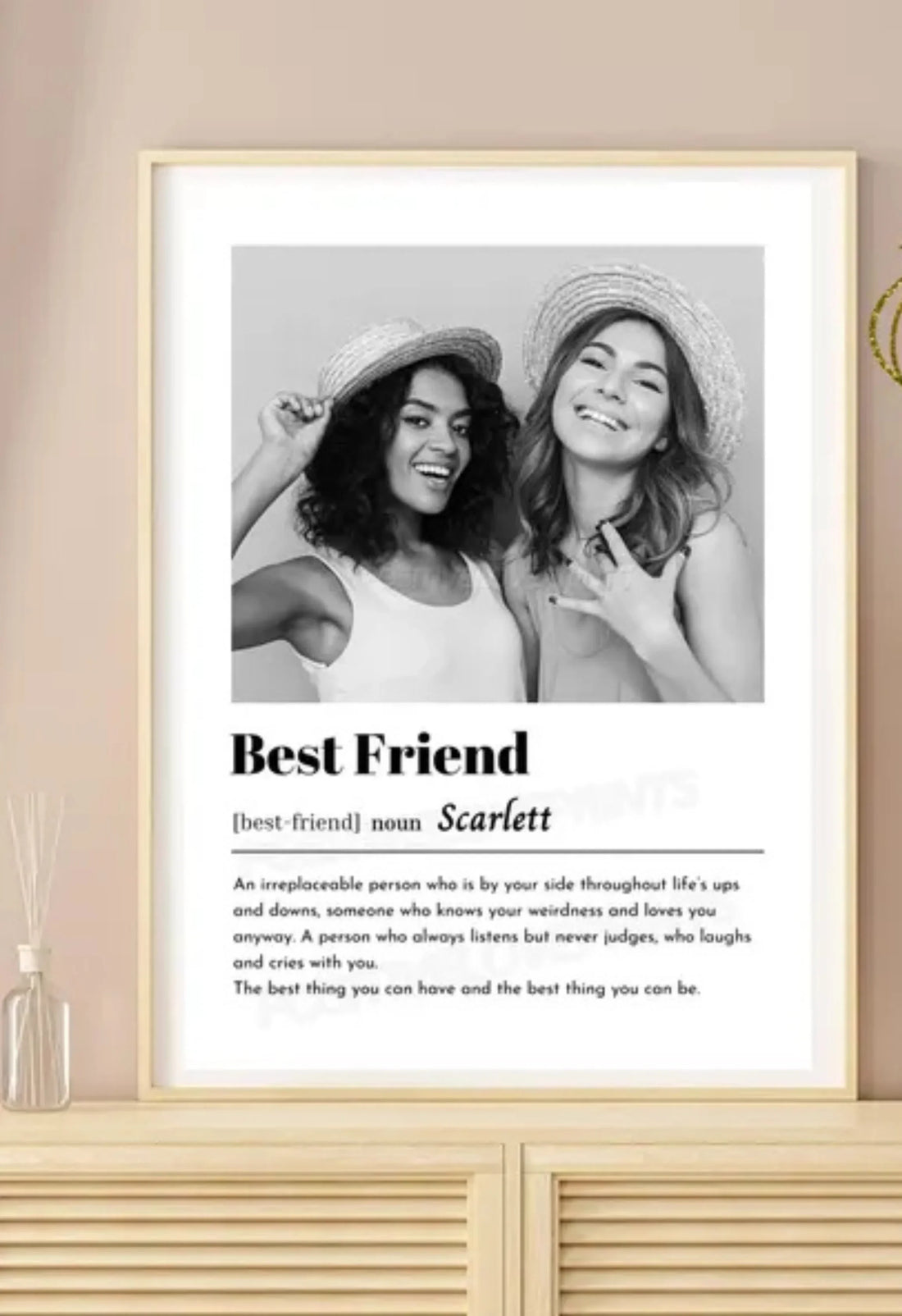 Custom Best Friend Photo Print – Personalized Friendship Gift Wall Art