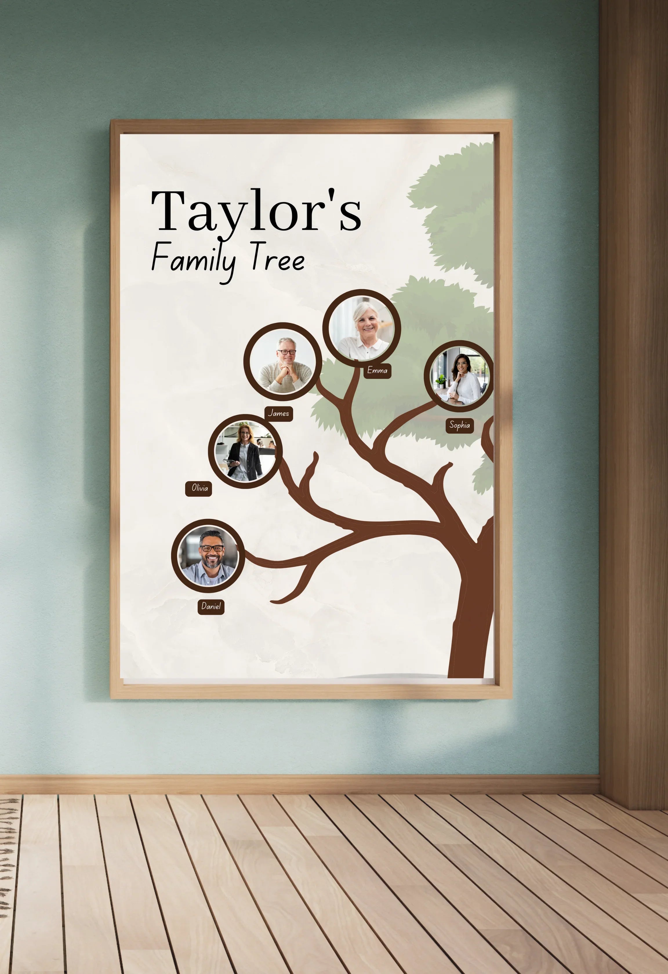 Personalised Family Tree Poster with Photos – Custom Wall Art - PersonalisePro 