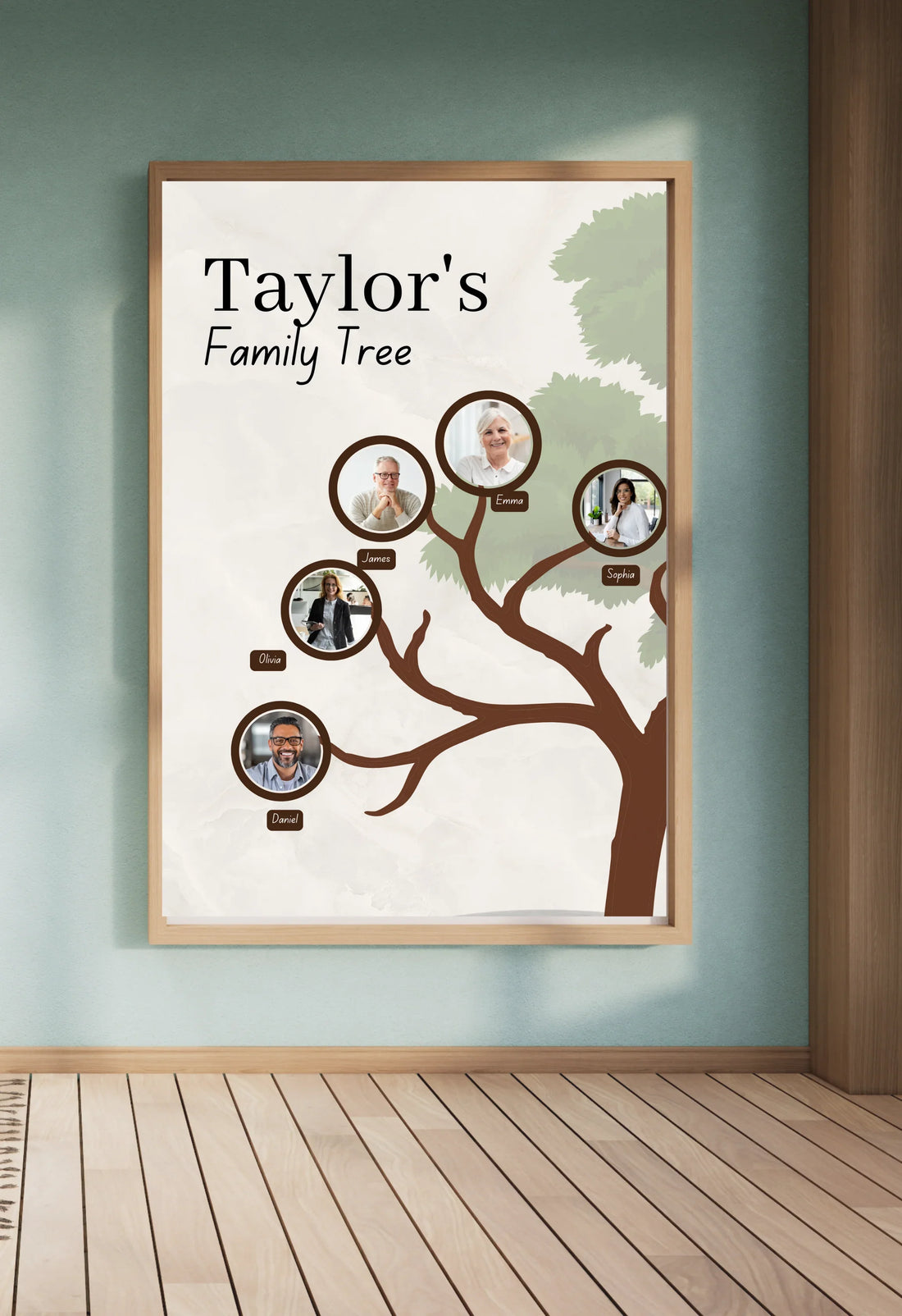 Personalised Family Tree Poster with Photos – Custom Wall Art