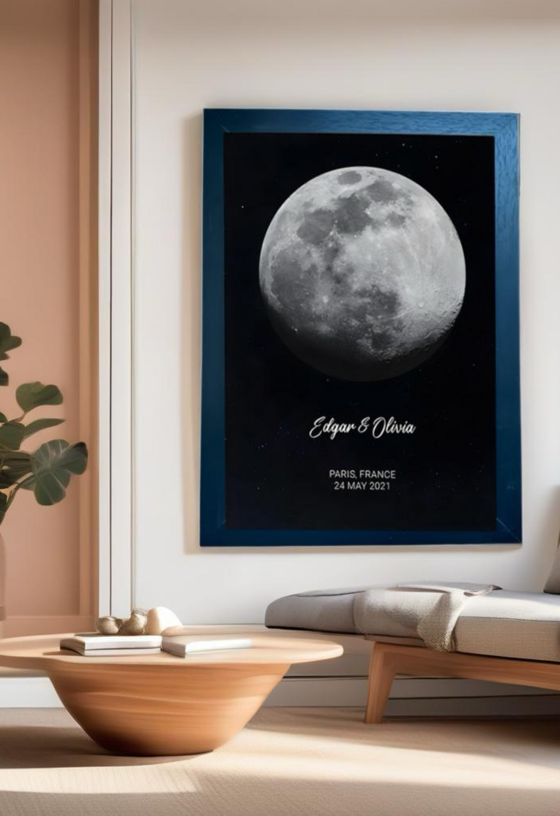 Personalized Moon Phase Poster – Custom Lunar Date Wall Art Gift