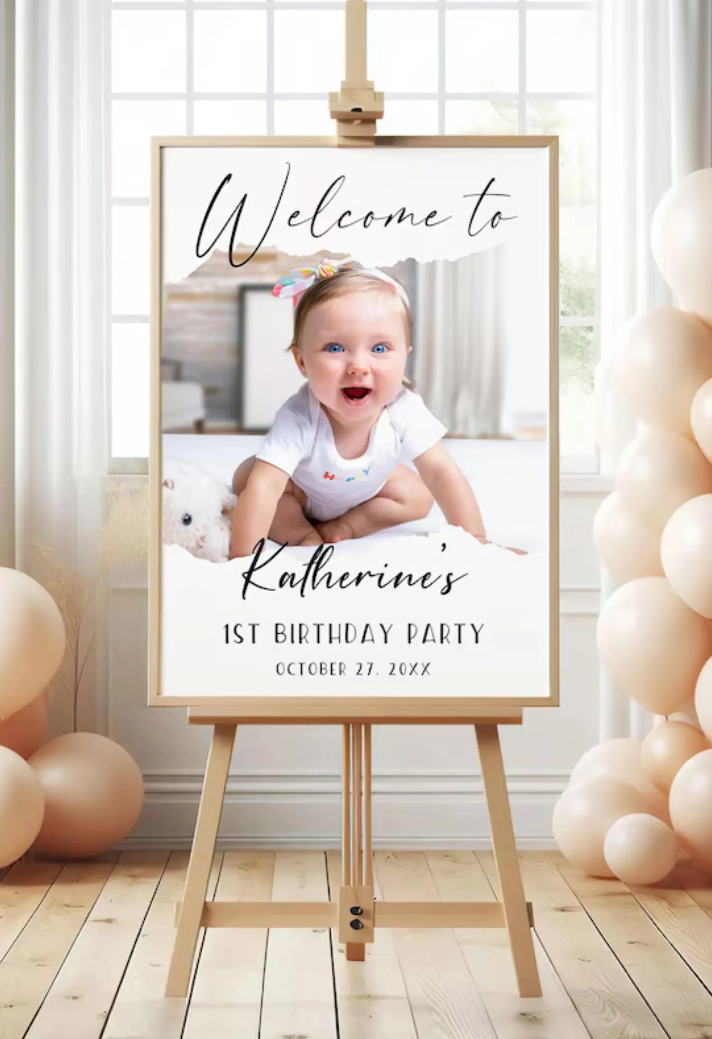 Custom Birthday Party Welcome Sign – Photo Poster Décor - PersonalisePro 