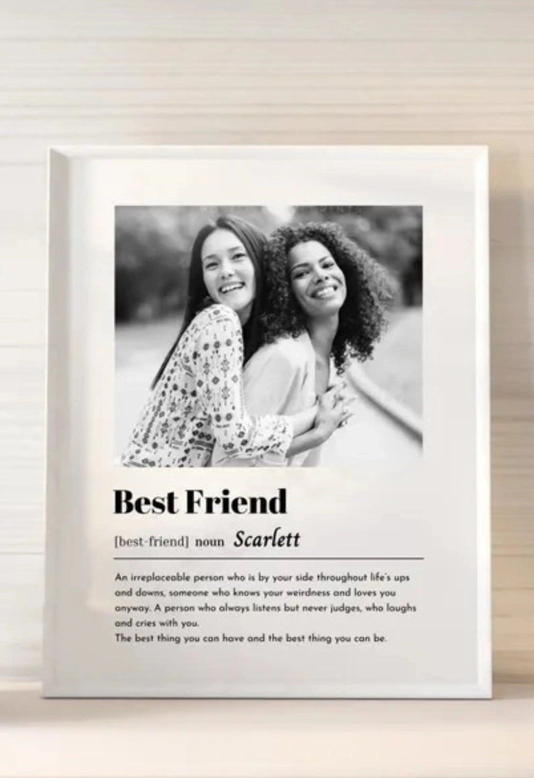 Custom Best Friend Photo Print – Personalized Friendship Gift Wall Art