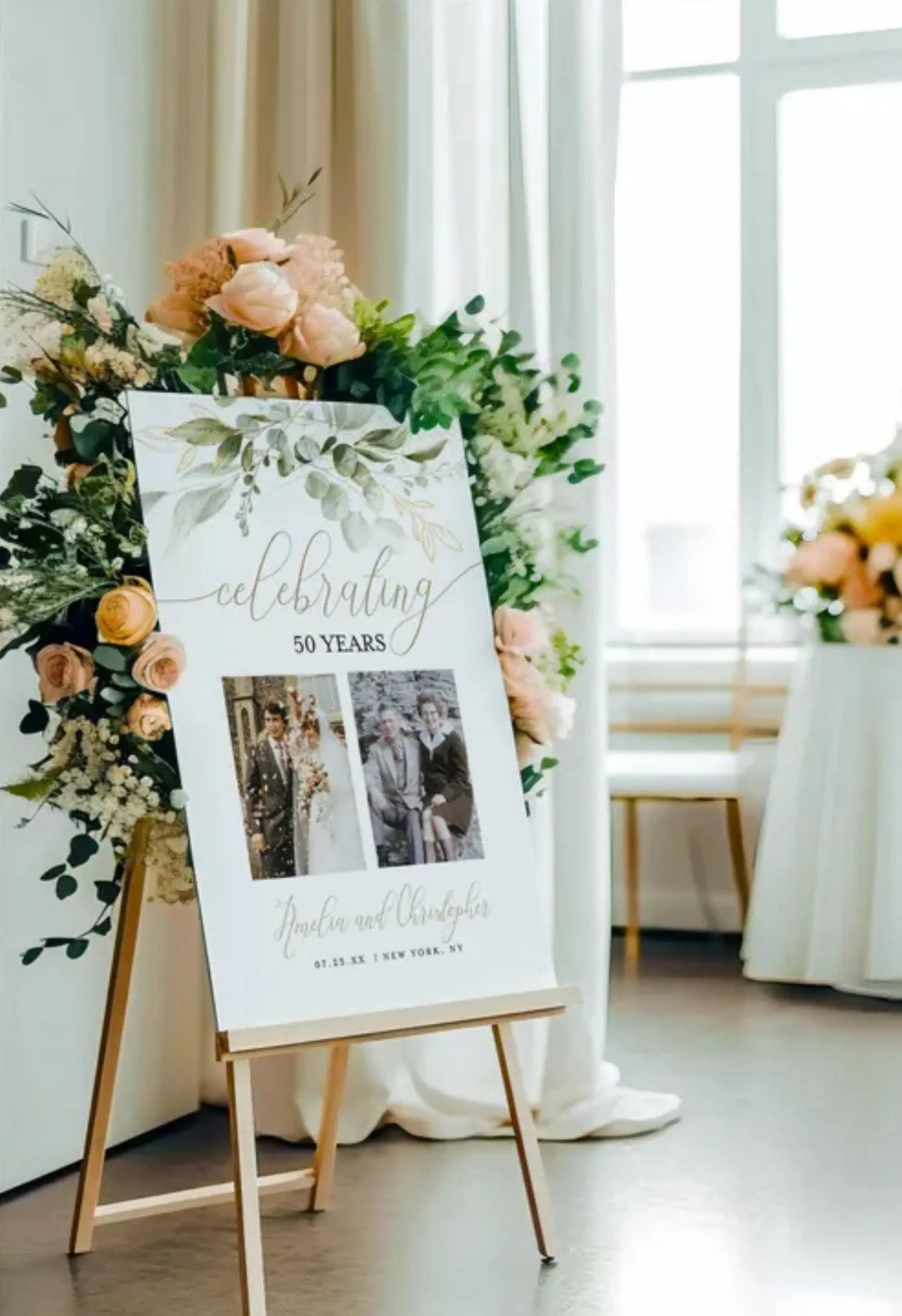 Personalized 50 Anniversary Welcome Sign with Photo