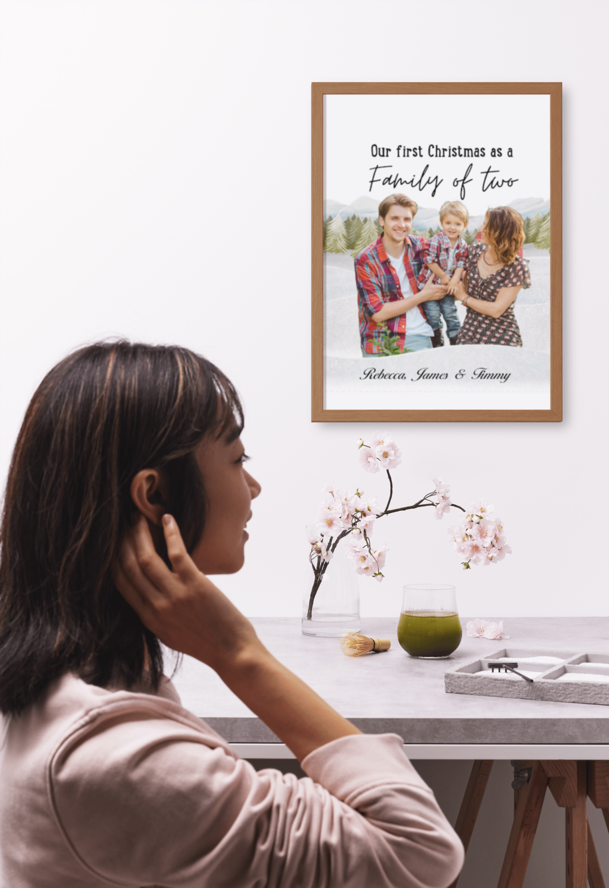 Personalised Christmas Photo Print – Family of Three Gift