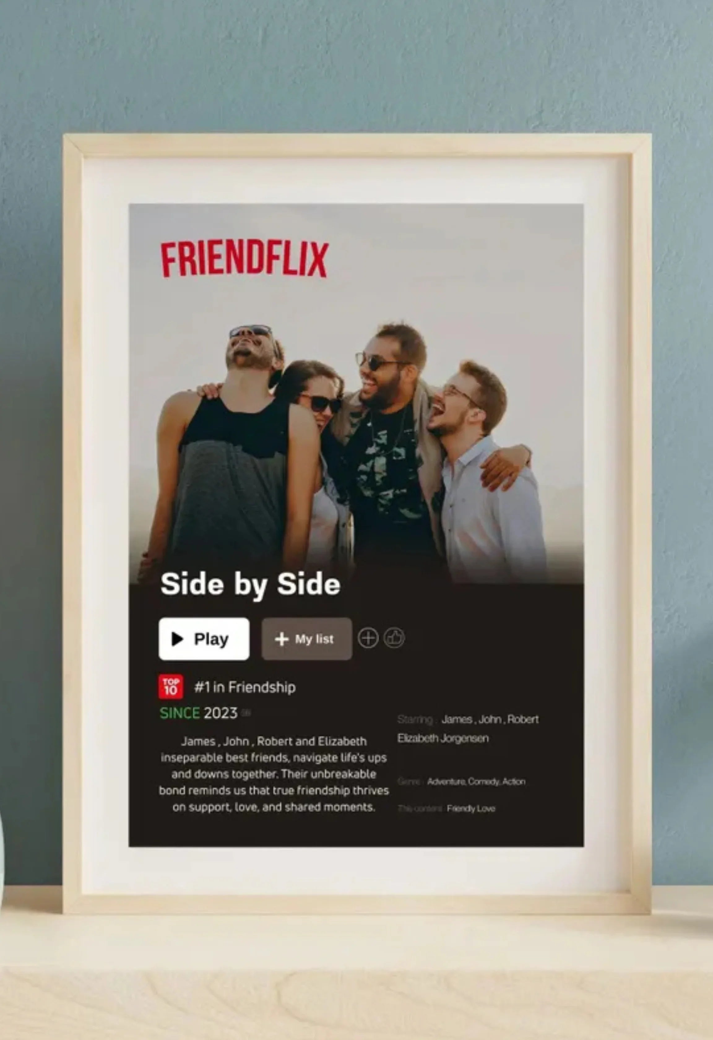Personalized Netflix Style Poster – Custom Friendship Movie Print - PersonalisePro 