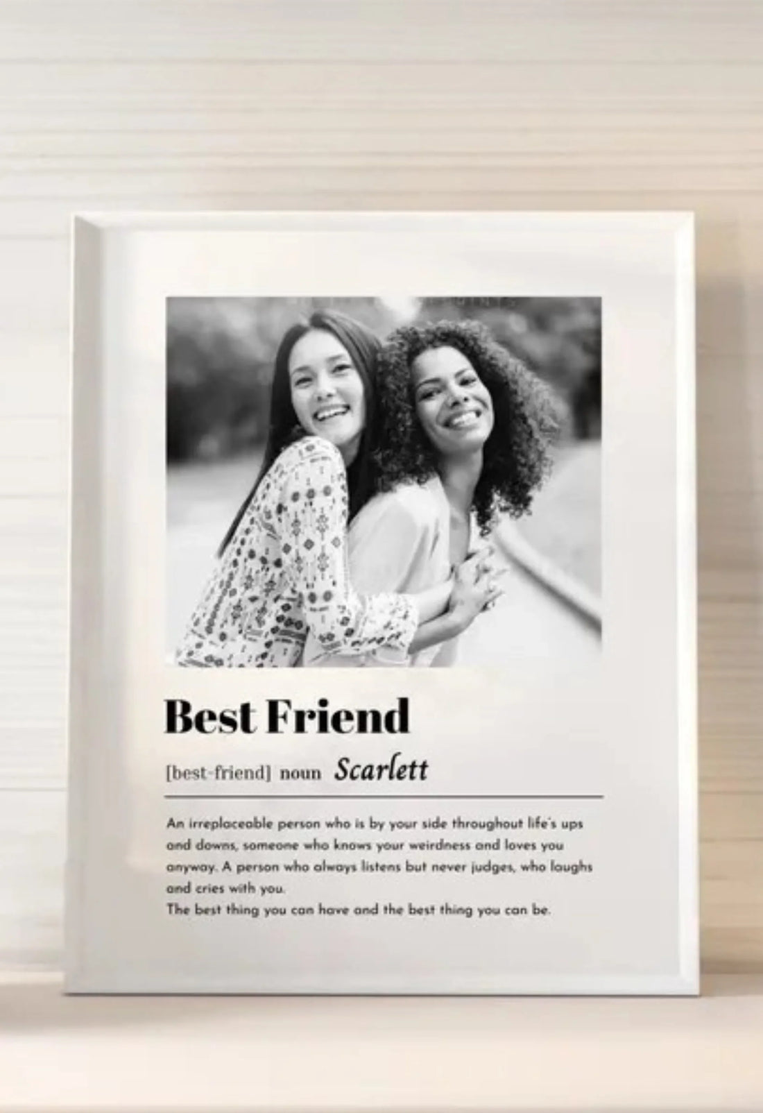 Custom Best Friend Photo Print – Personalized Friendship Gift Wall Art
