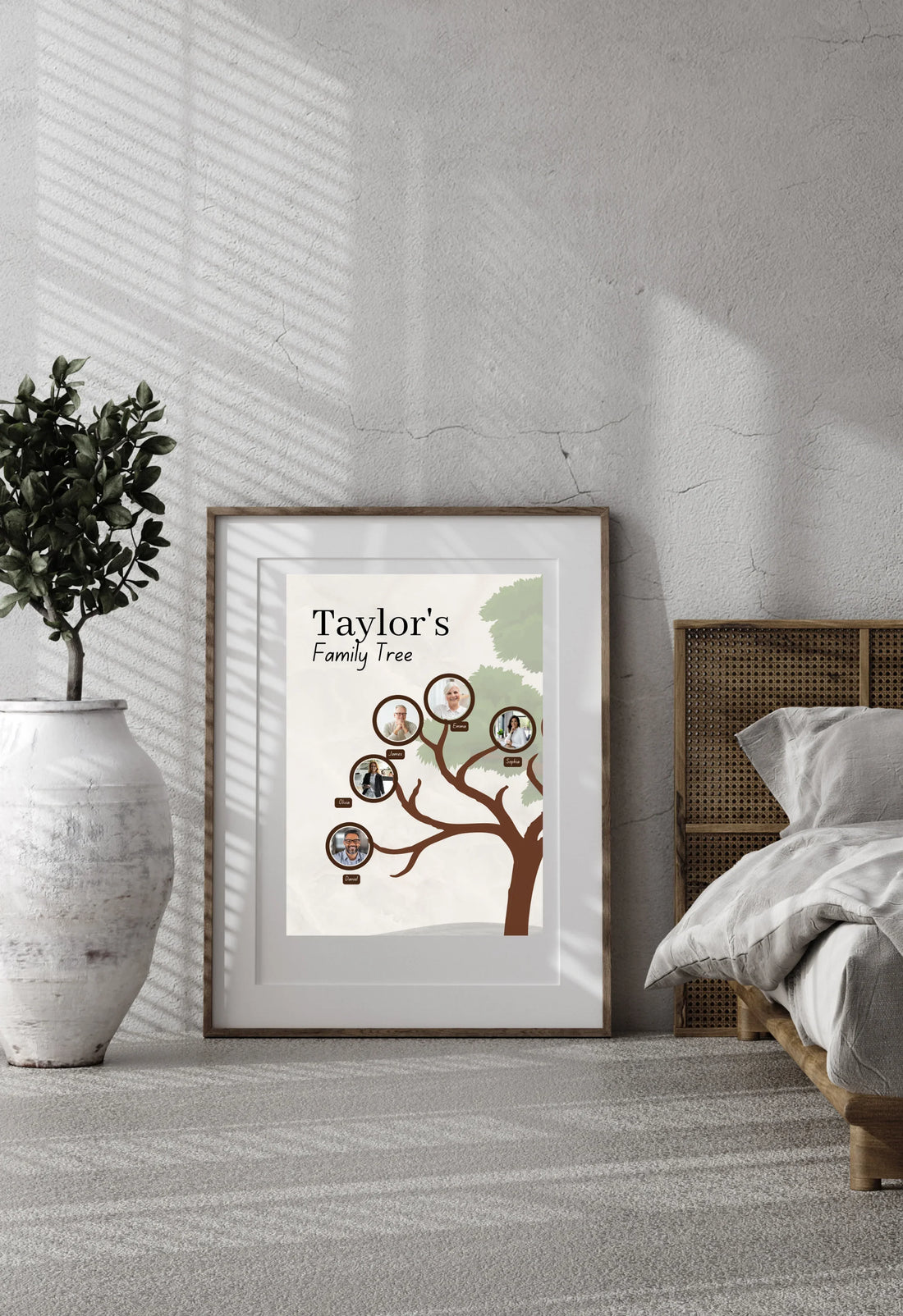 Personalised Family Tree Poster with Photos – Custom Wall Art