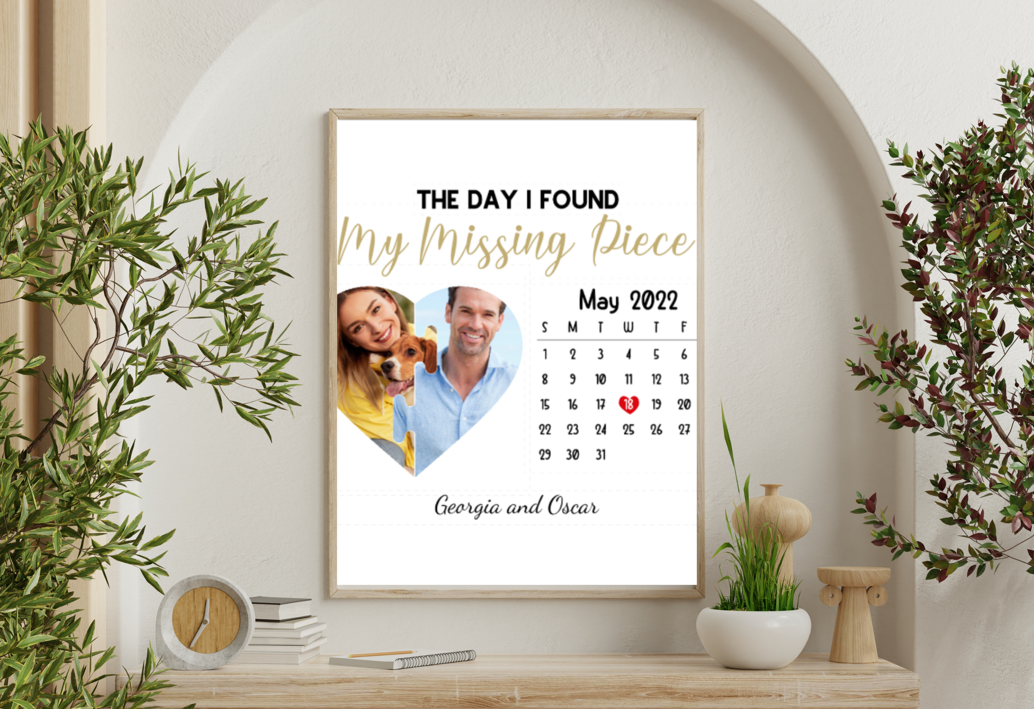 Personalised Couple Calendar Print – The Day I Found You