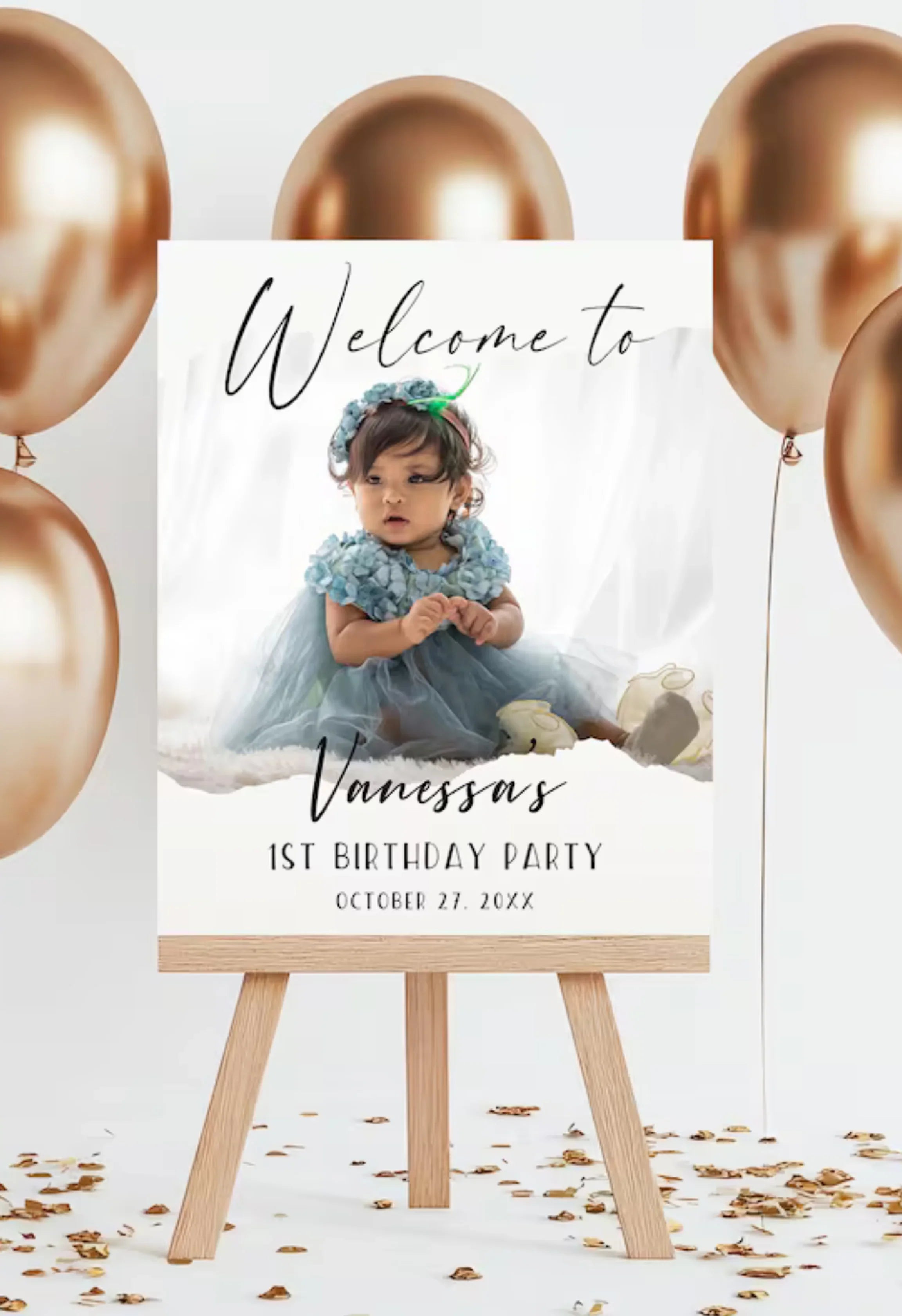 Custom Birthday Party Welcome Sign – Photo Poster Décor - PersonalisePro 