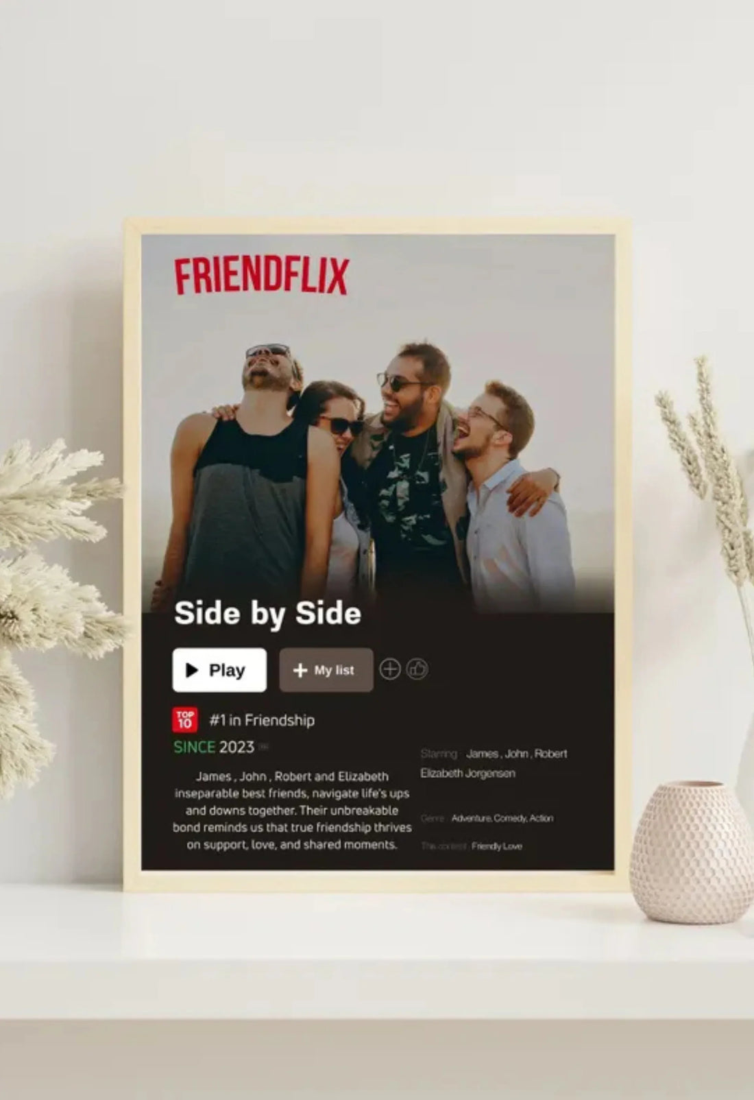 Personalized Netflix Style Poster – Custom Friendship Movie Print