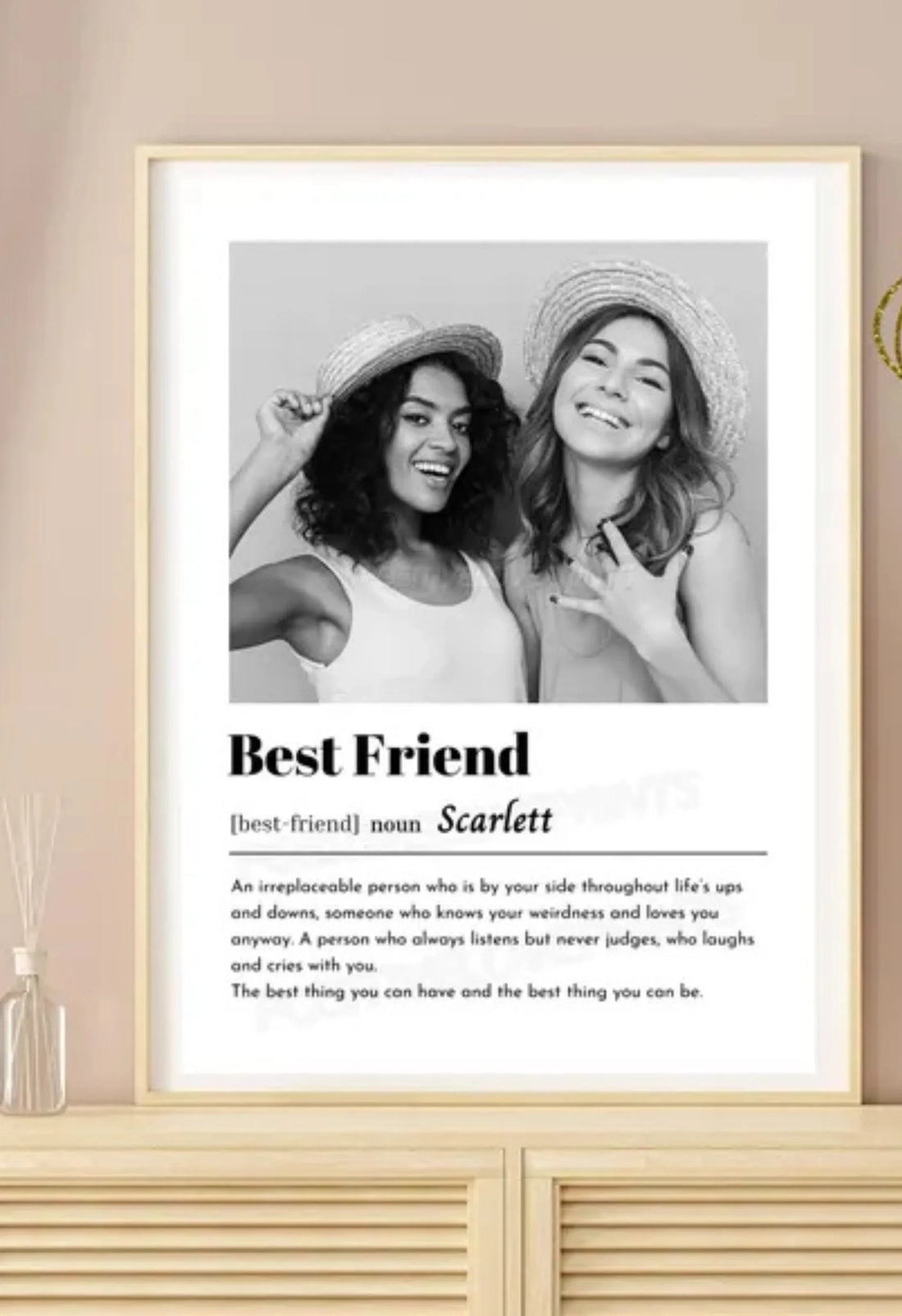 Custom Best Friend Photo Print – Personalized Friendship Gift Wall Art
