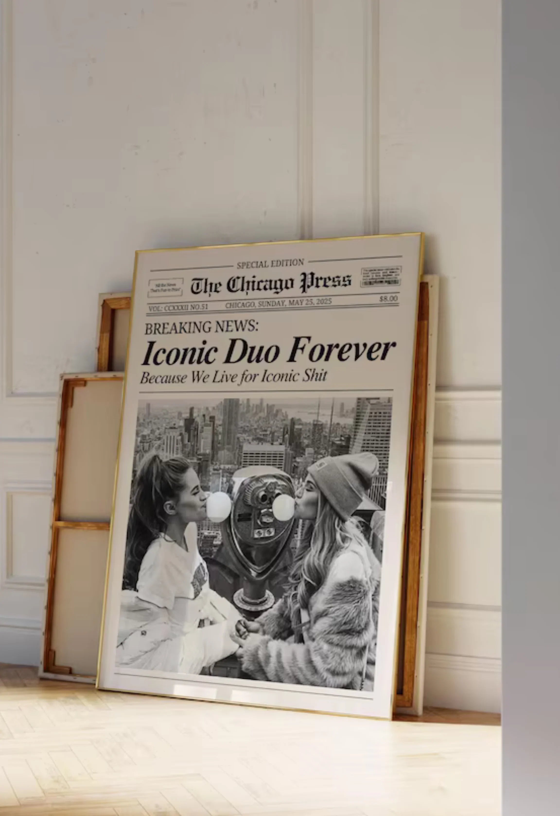 Personalized Best Friends Poster – Retro BFF Birthday Gift Print - PersonalisePro 