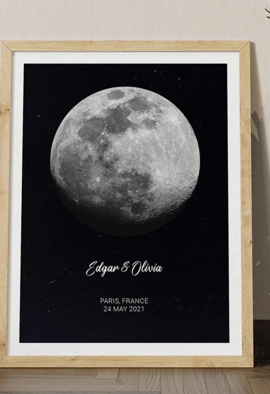 Personalized Moon Phase Poster – Custom Lunar Date Wall Art Gift