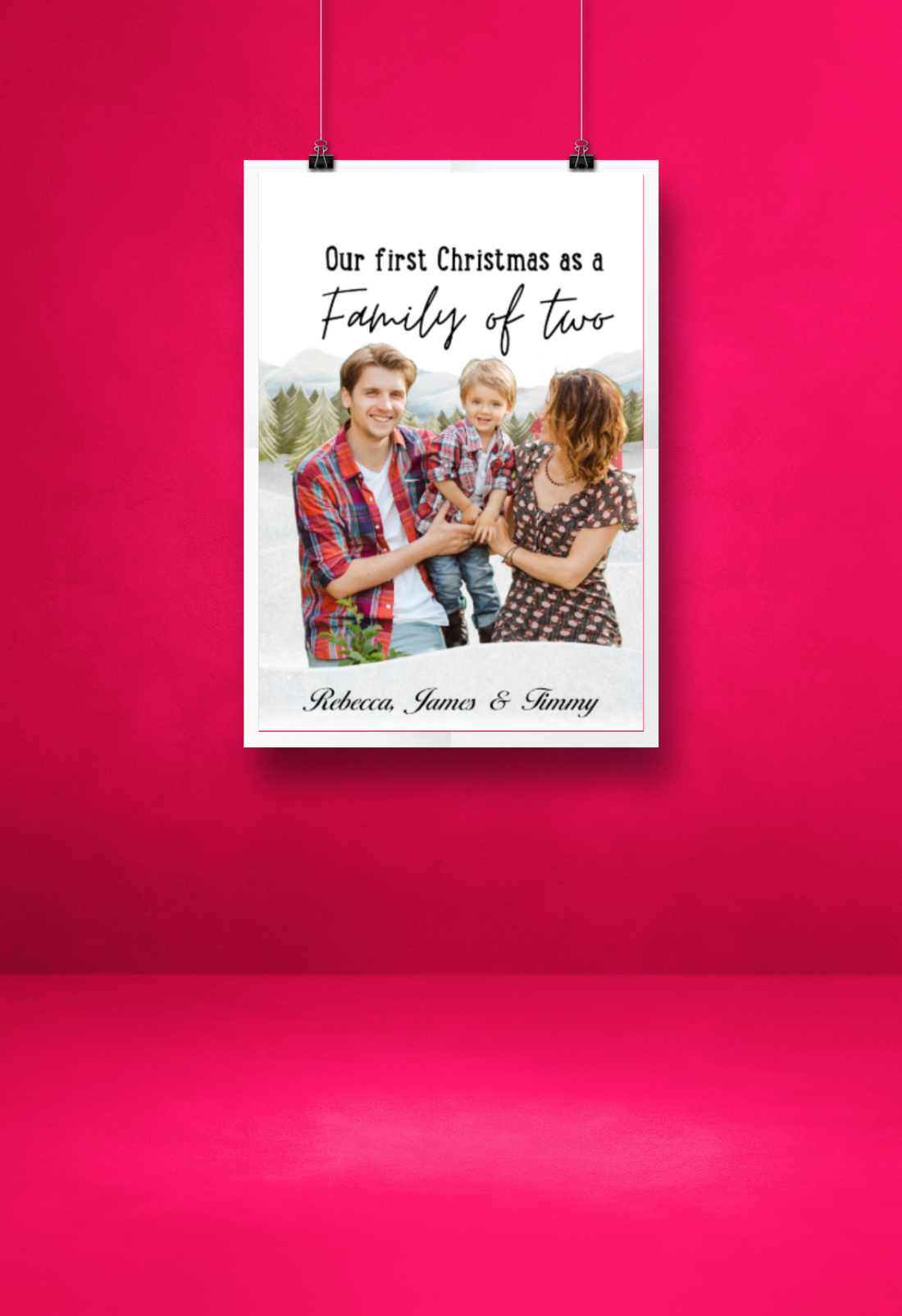 Personalised Christmas Photo Print – Family of Three Gift