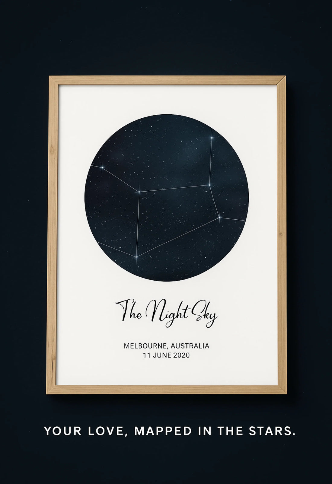 Custom Star Map Poster – Personalized Night Sky Print, Romantic Gift