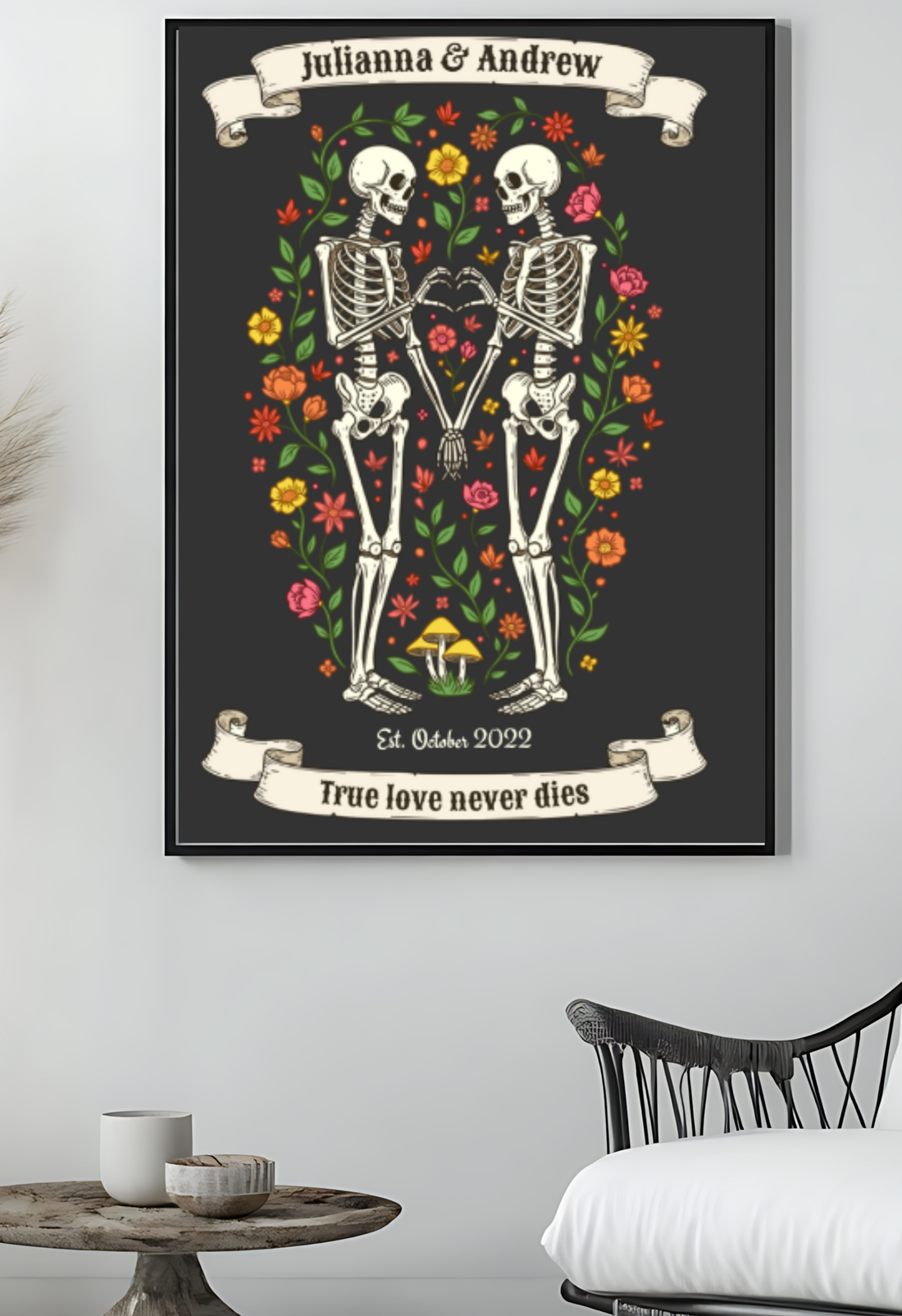 Eternal Skeleton Lovers Wall Art 💀 True Love Never Dies