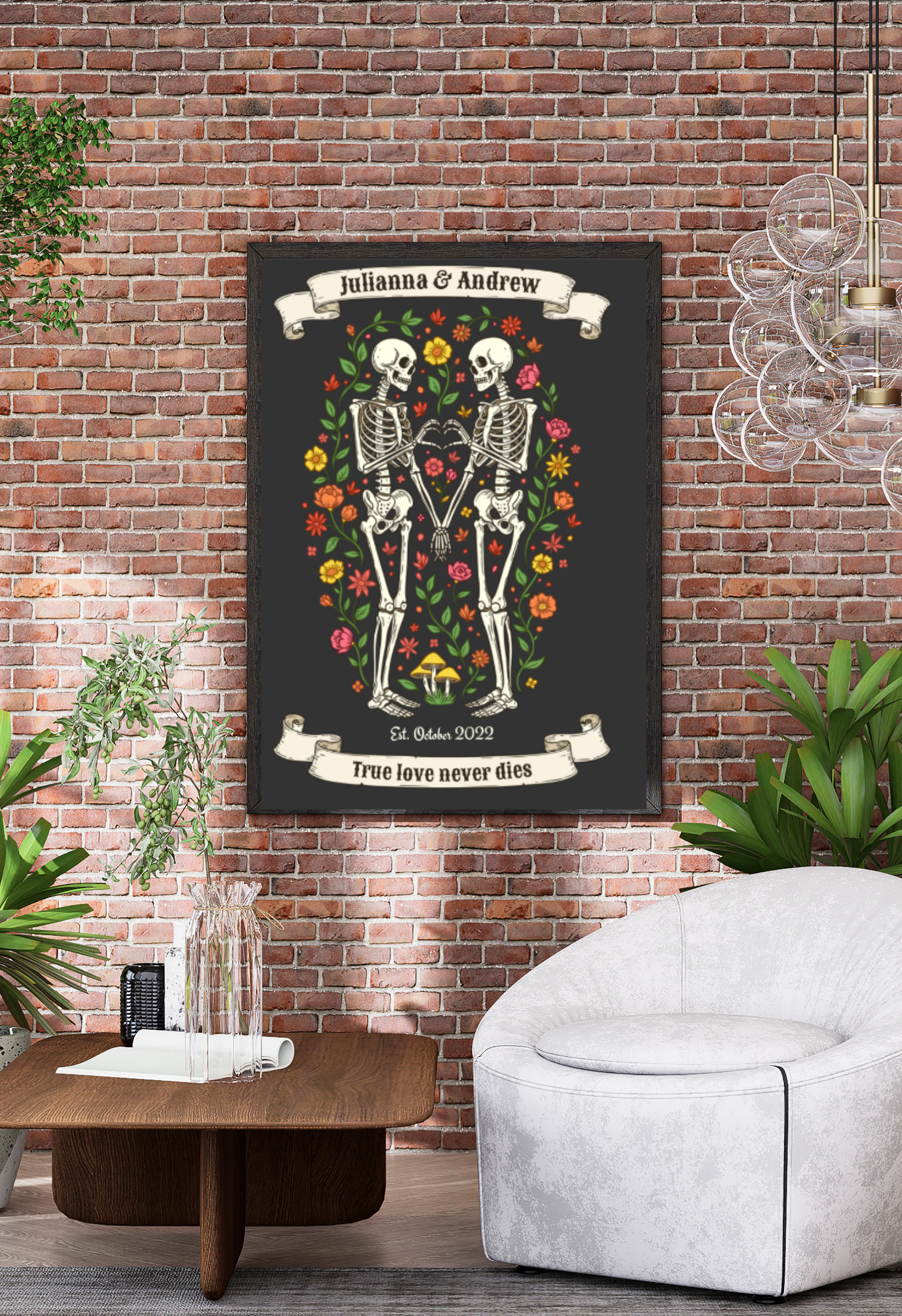 Eternal Skeleton Lovers Wall Art 💀 True Love Never Dies