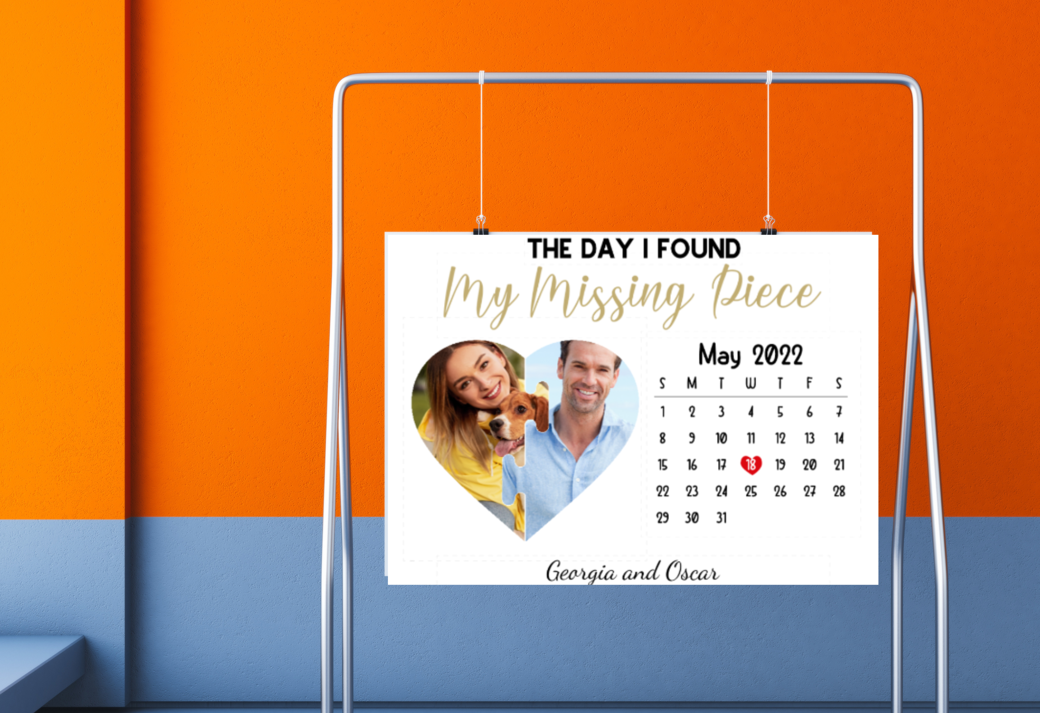 Personalised Couple Calendar Print – The Day I Found You