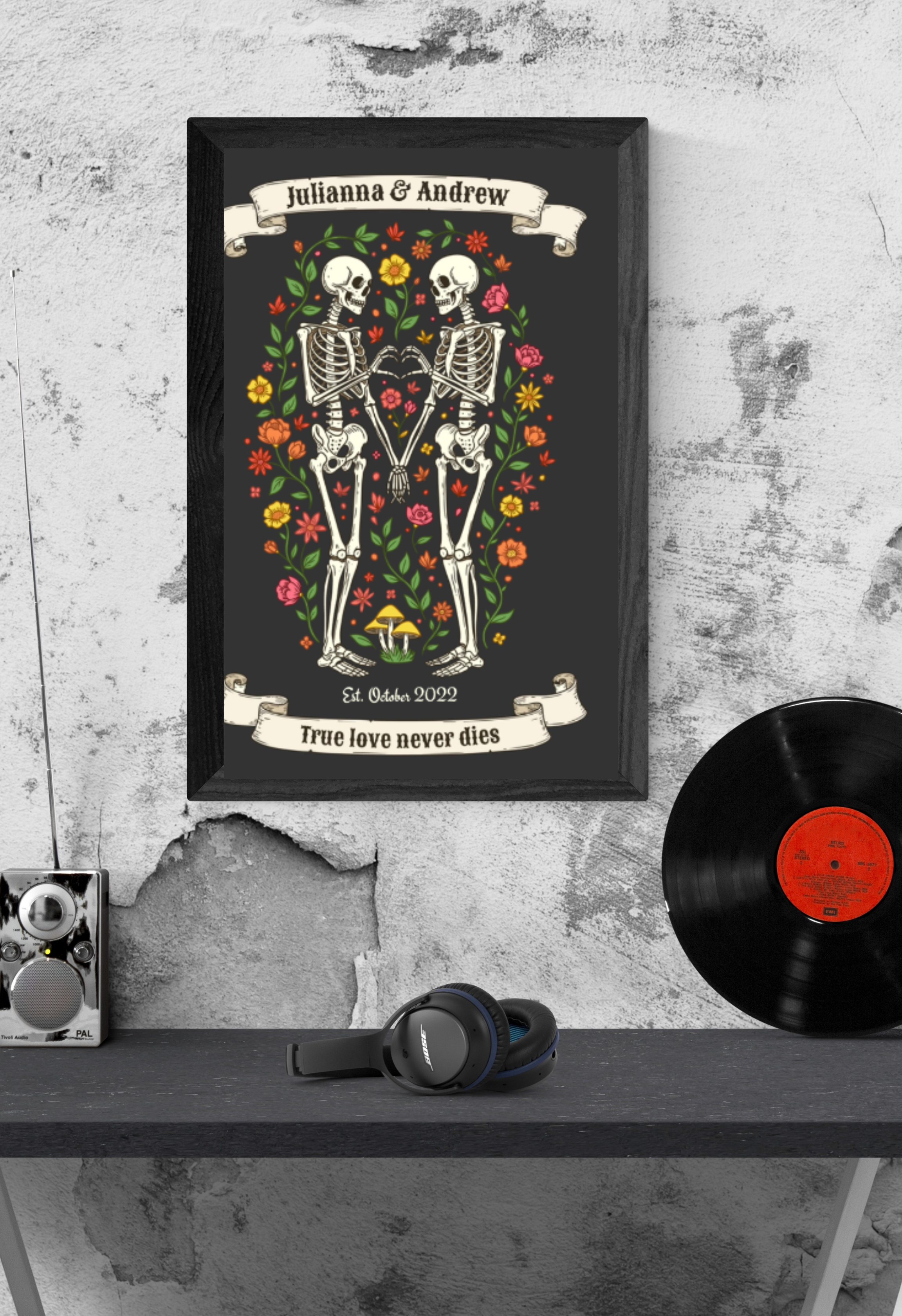 Eternal Skeleton Lovers Wall Art 💀 True Love Never Dies