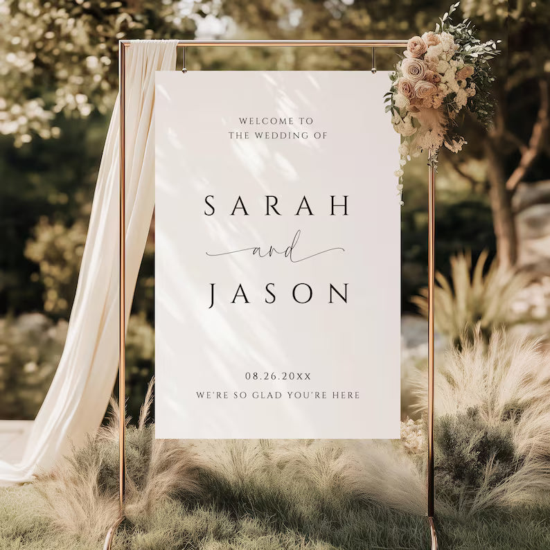 Minimalist Wedding Welcome Sign – Personalized Wedding Poster