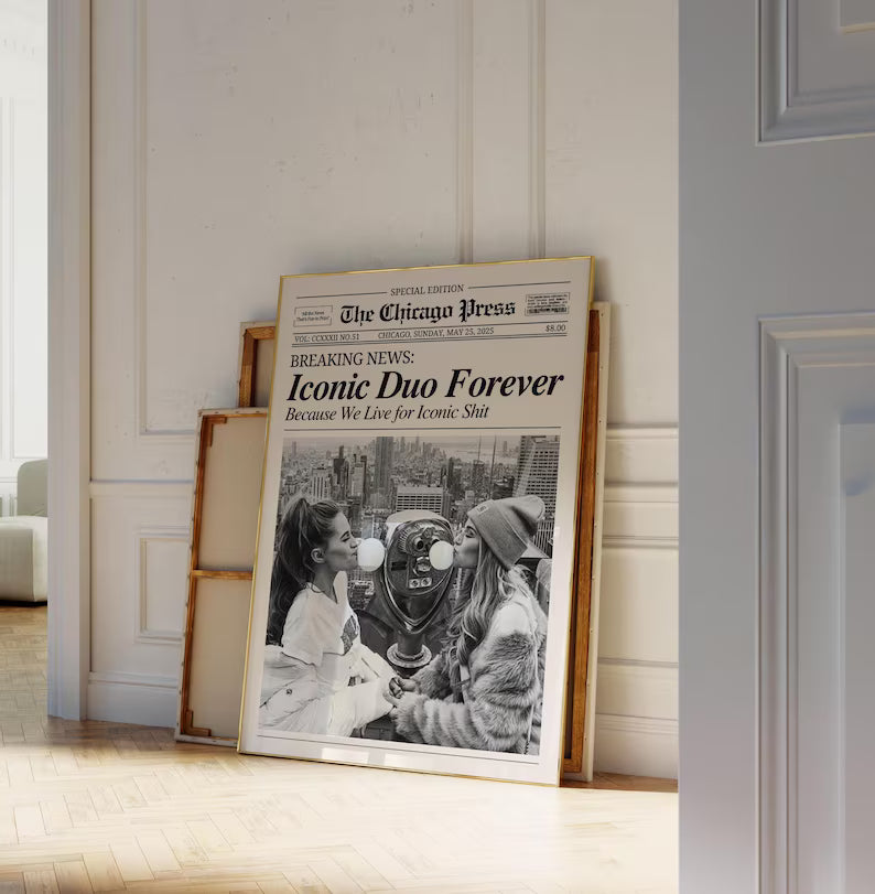 Personalized Best Friends Poster – Retro BFF Birthday Gift Print - PersonalisePro 