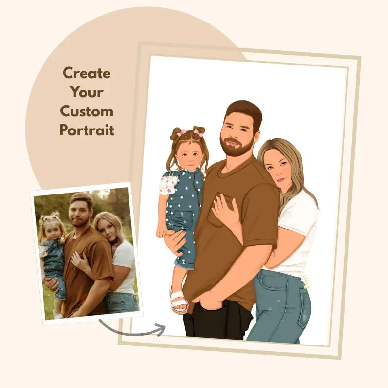 Custom Couple Illustration – Personalised Engagement Gift